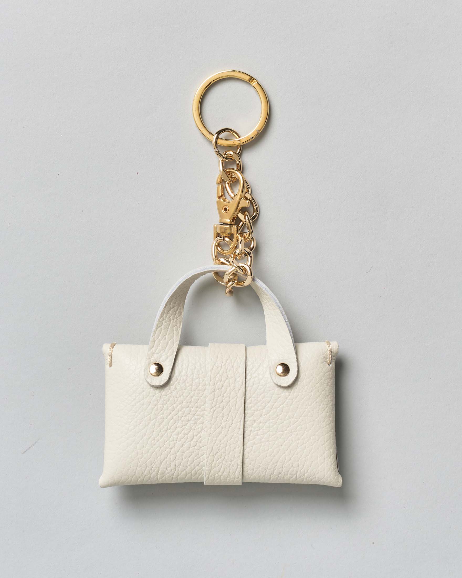 Portachiavi Charm Visonà in pelle bianca image