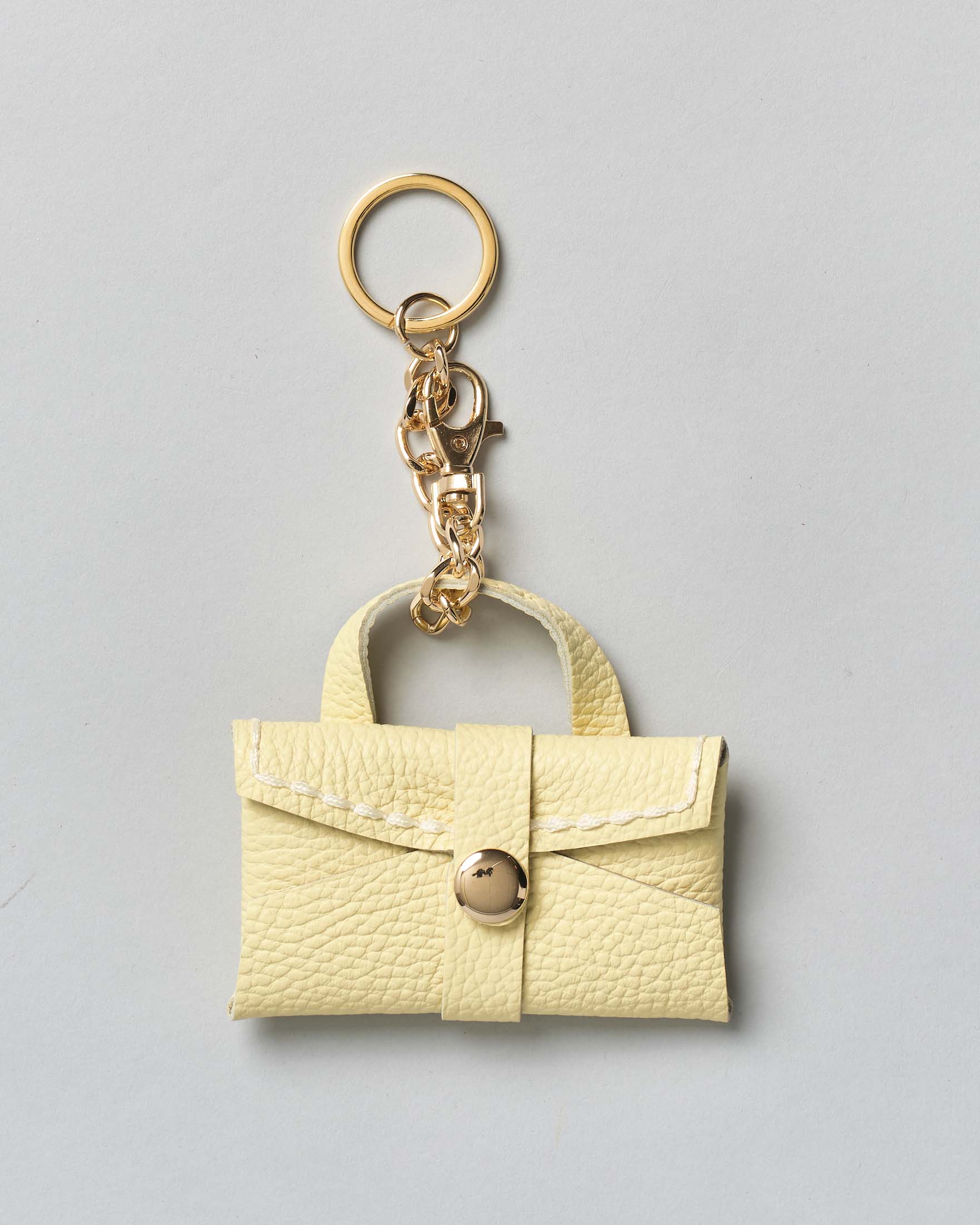 Portachiavi Charm Visonà in pelle gialla