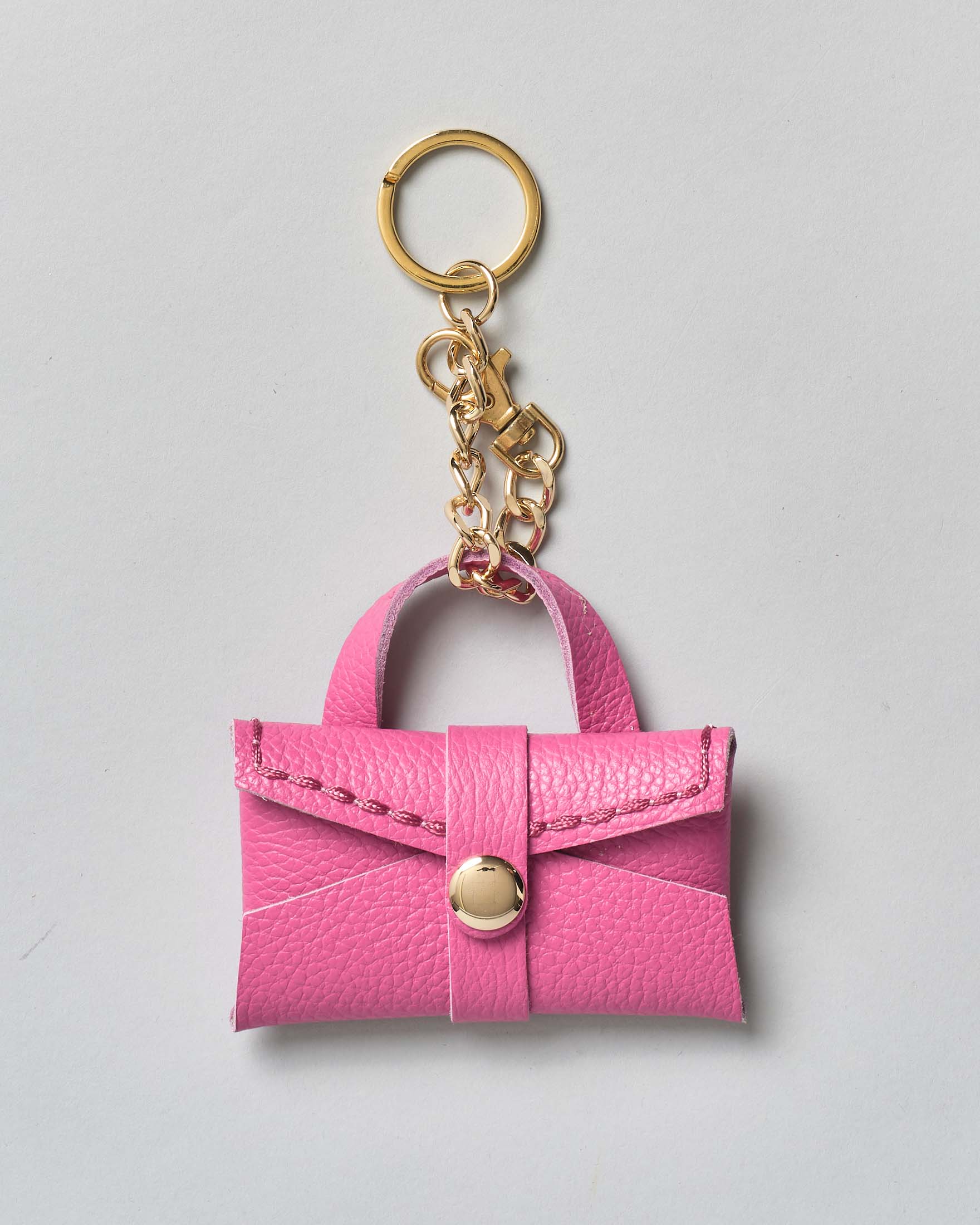 Portachiavi Charm Visonà in pelle color magenta