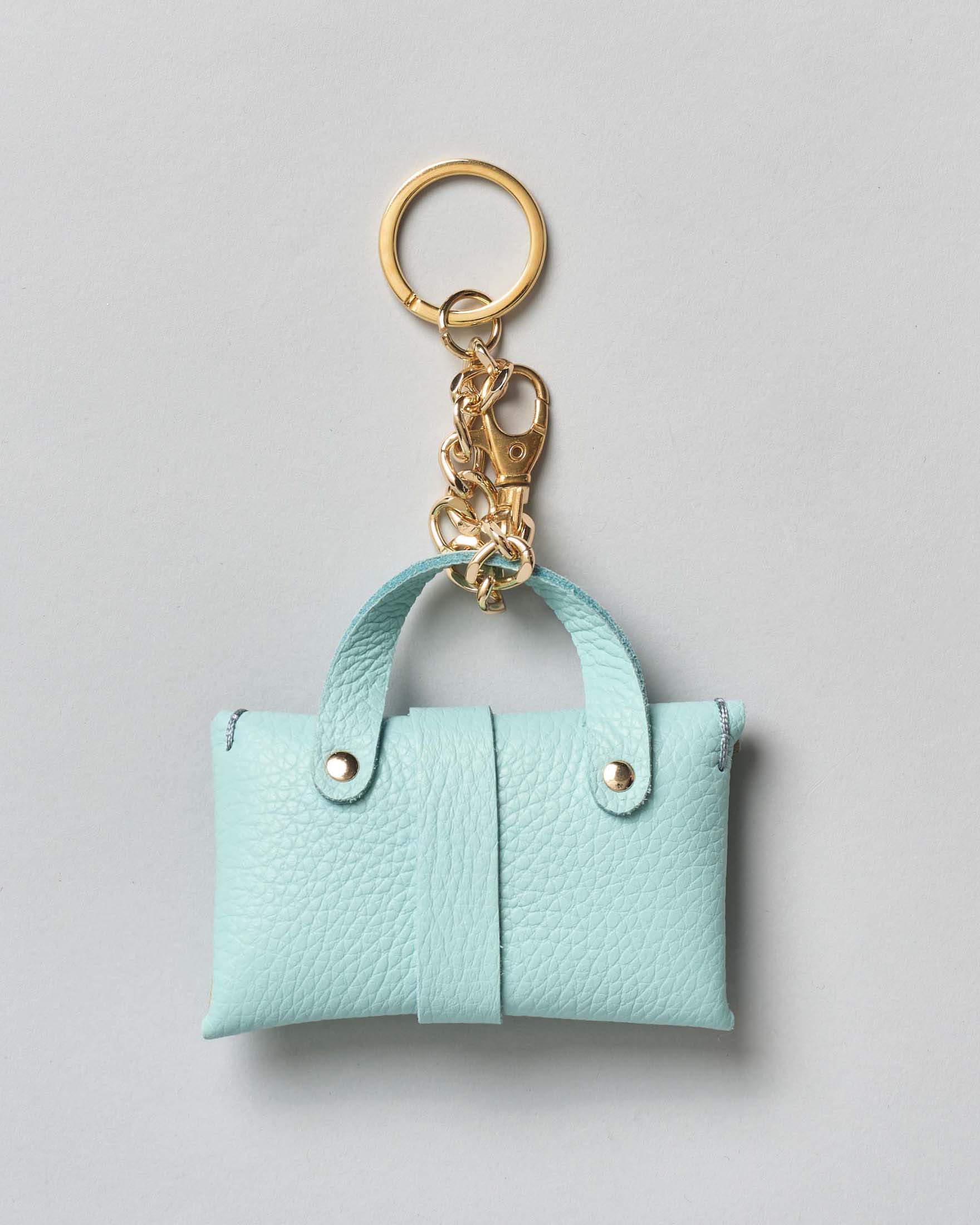Portachiavi Charm Visonà in pelle turchese image