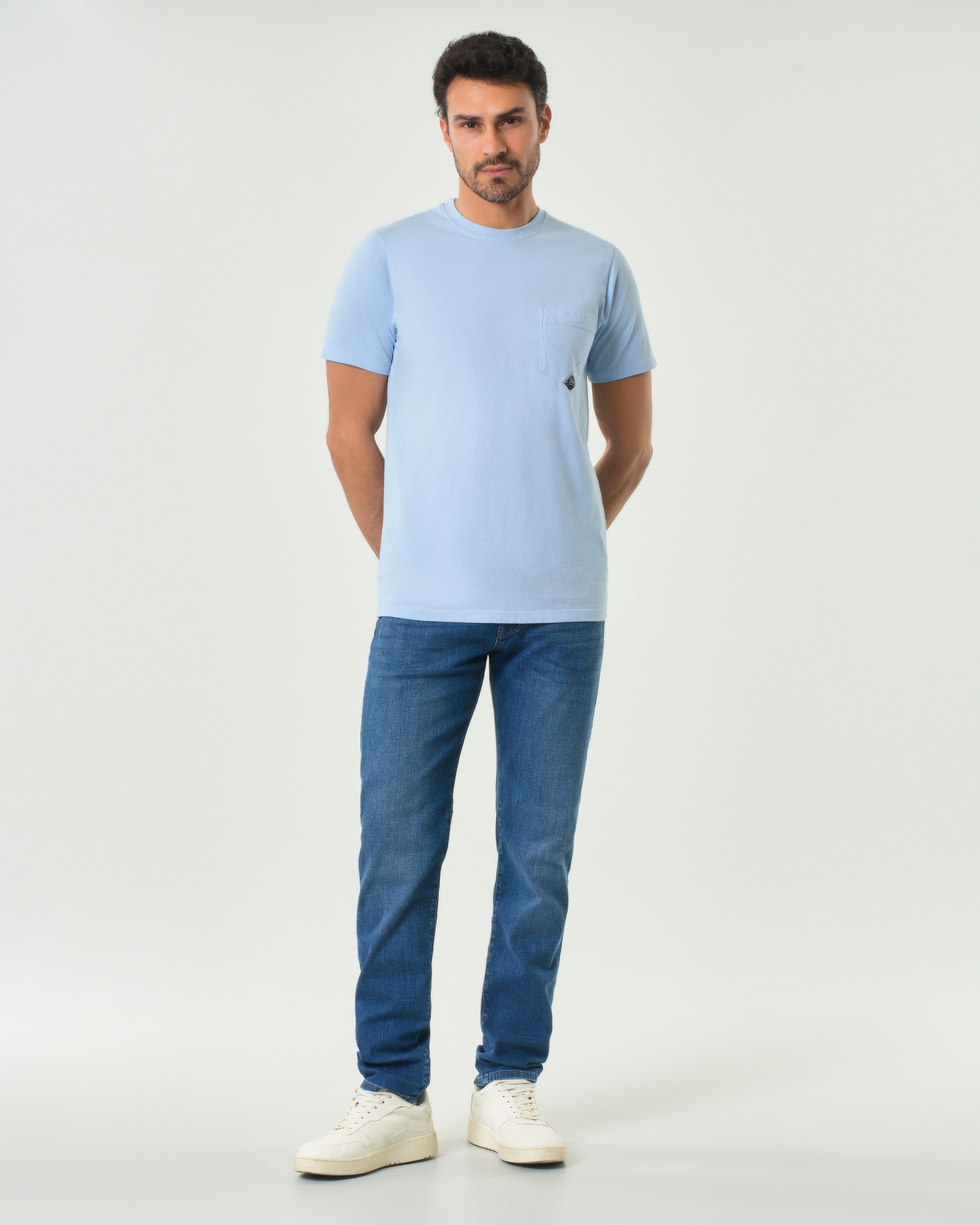 Jeans 529 Paul in cotone stretch lavaggio medio stone washed con baffature
