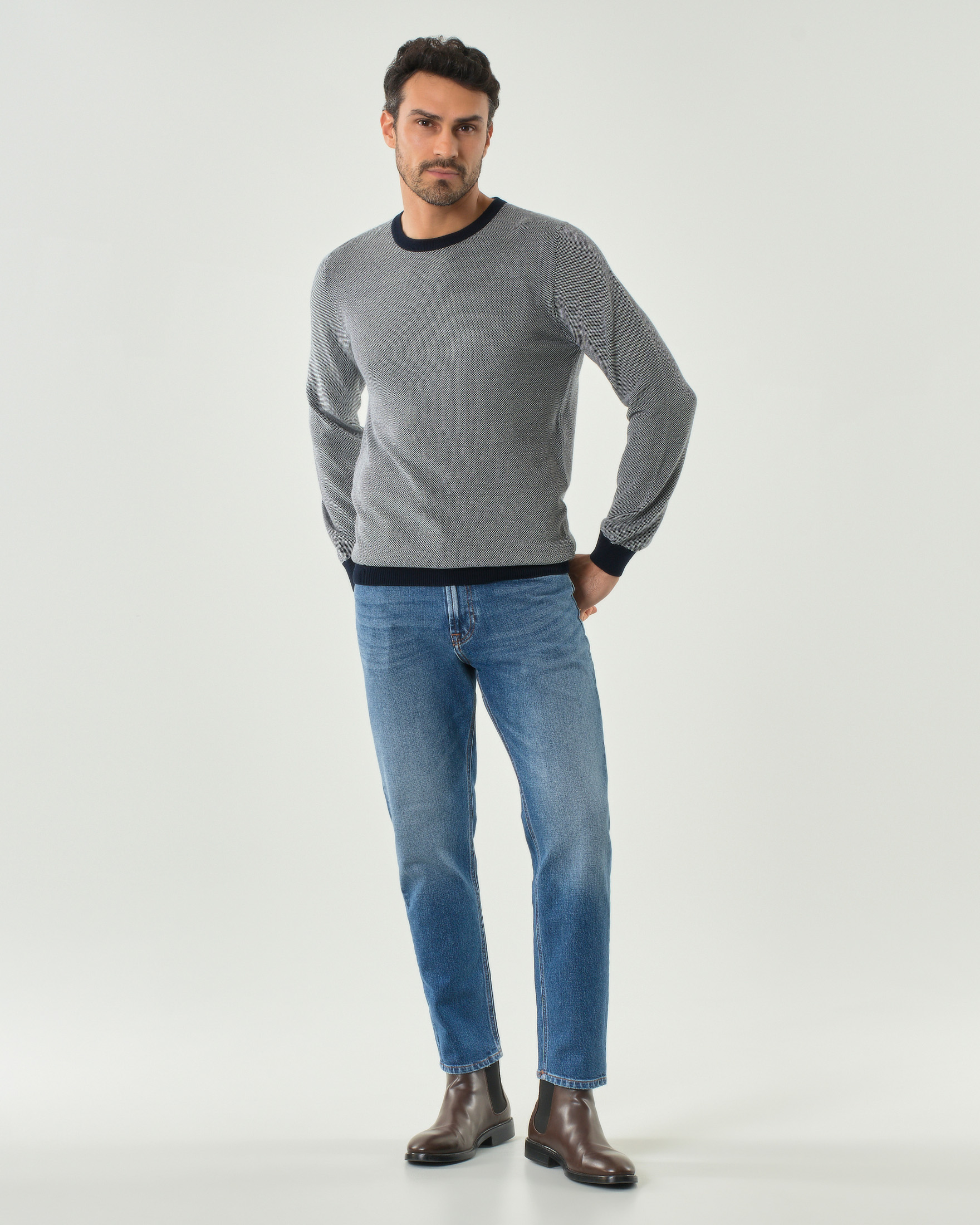 Jeans Roy Roger's Dapper Re-Search Calasaleda lavaggio chiaro stone washed in cotone stretch