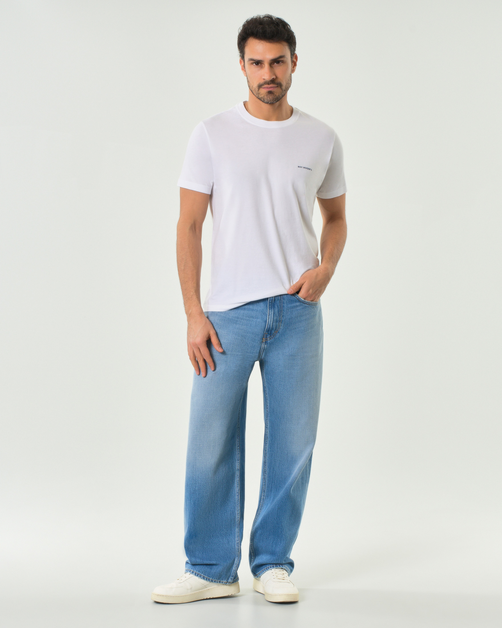 Jeans Re-Search Roy Roger's John Collins loose-fit lavaggio chiaro stone washed in puro cotone
