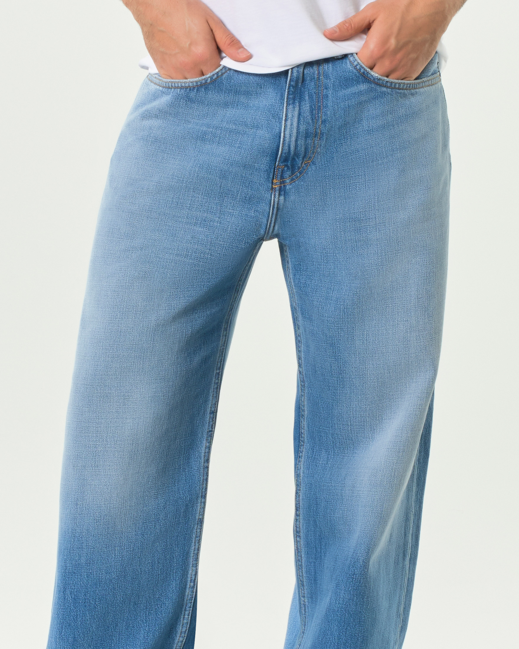Jeans Re-Search Roy Roger's John Collins loose-fit lavaggio chiaro stone washed in puro cotone image