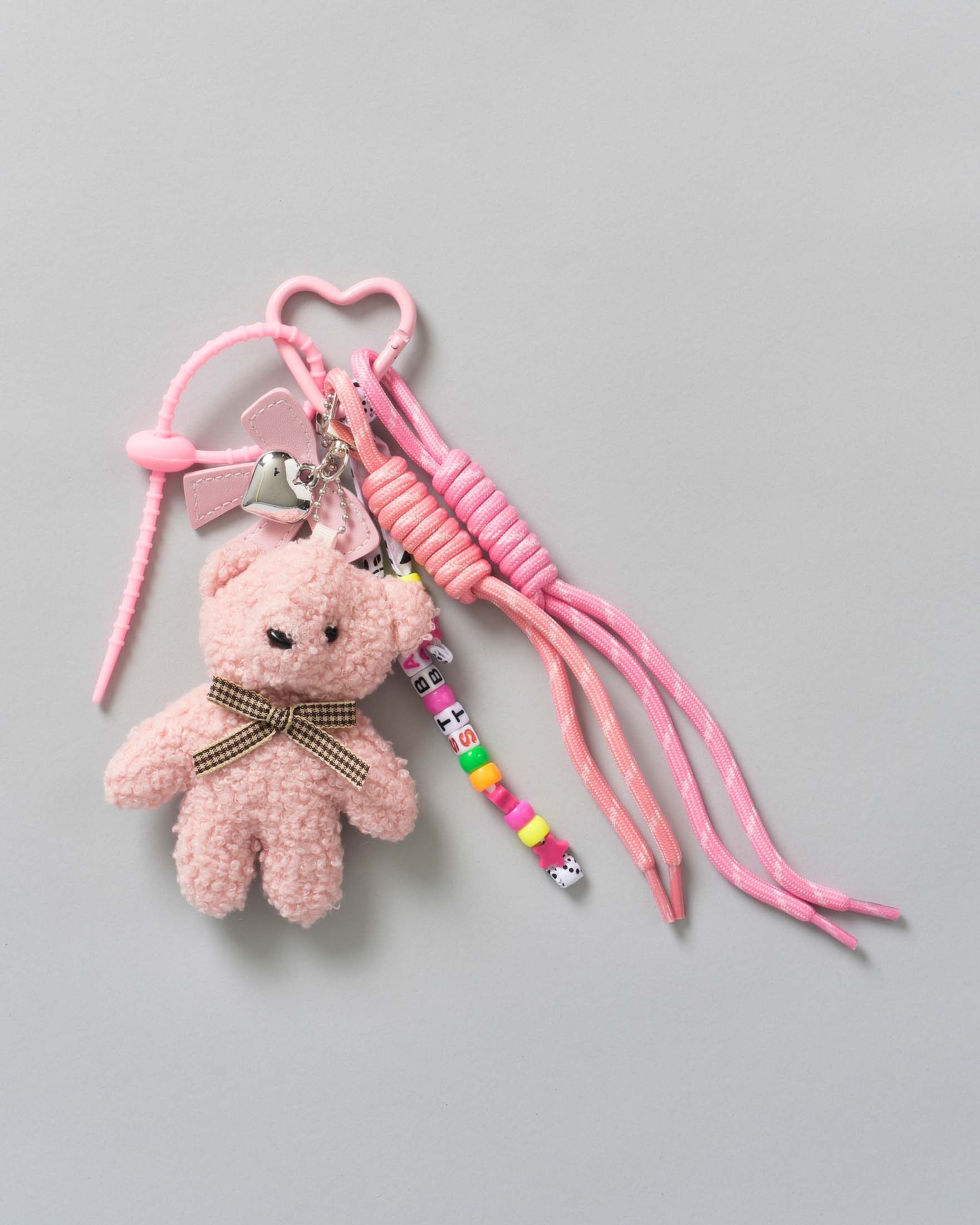 Portachiavi Funny Charm MC2 Saint Barth con cane palloncino e cuore rosa