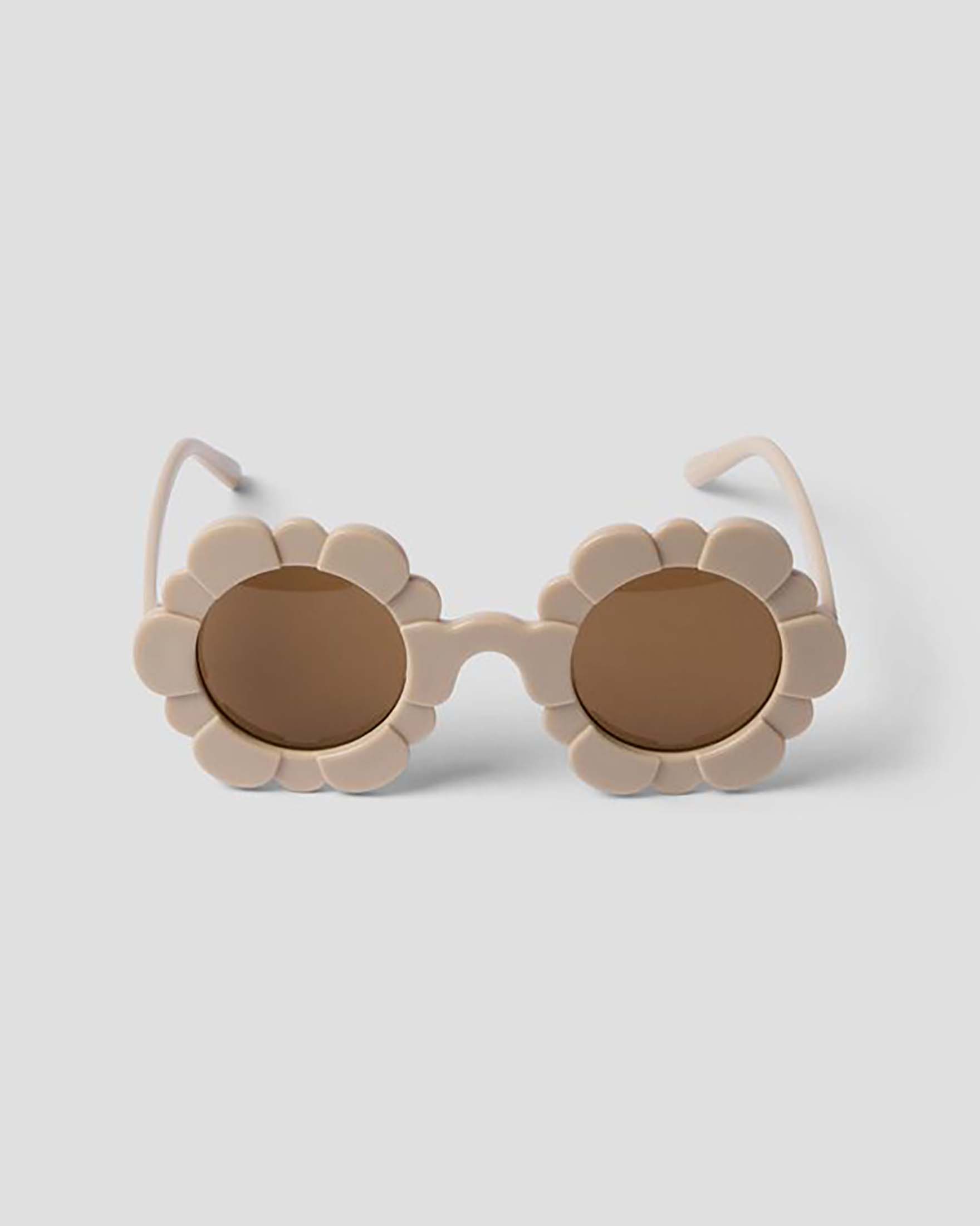 Occhiale da sole Lil'Atelier beige a forma di fiore