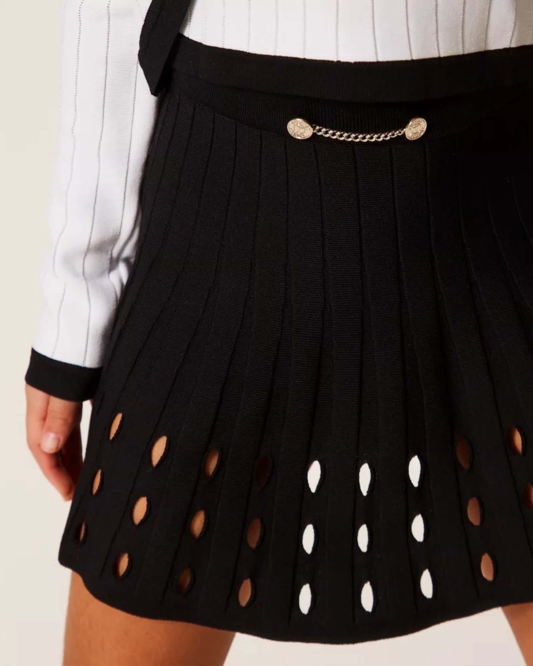 Gonna Twinset corta in maglia traforata image