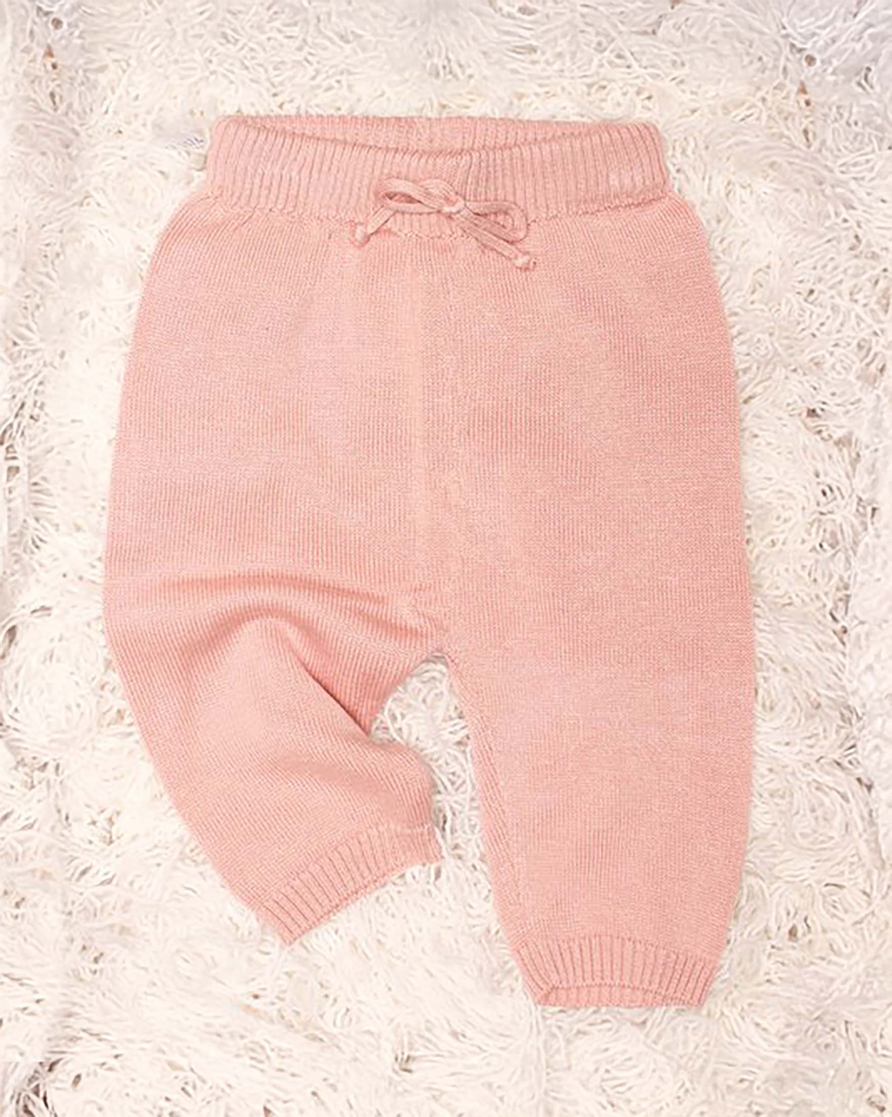 Pantalone Maglificio di Verona rosa cipria in puro cotone tricot