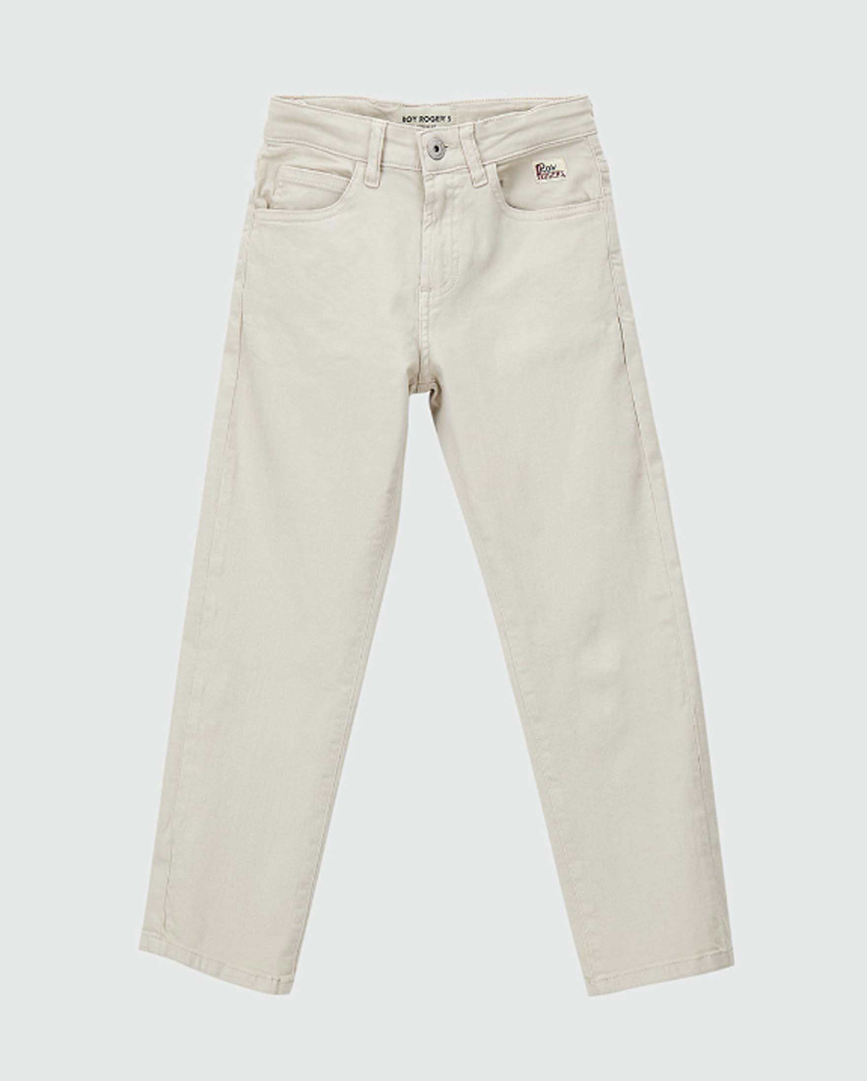 Pantalone color sabbia Roy Roger's in gabardina di cotone