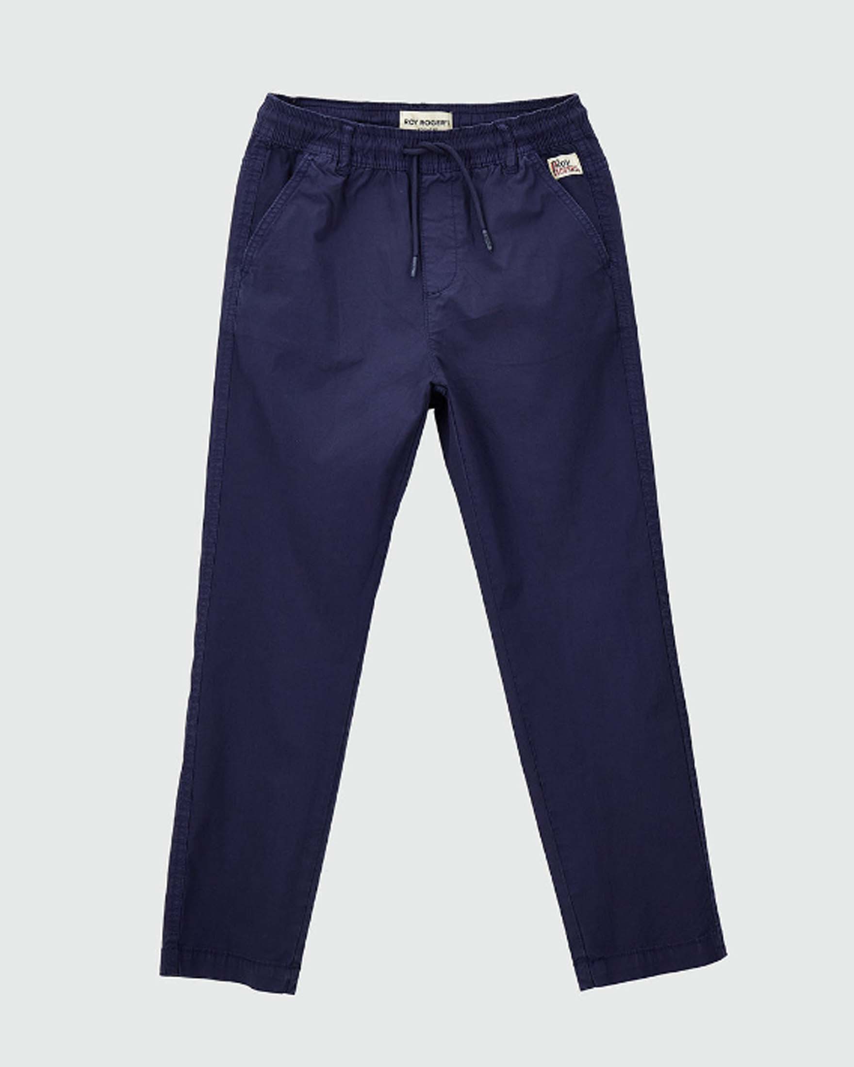 Pantalaccio blu Roy Roger's in popeline di cotone stretch