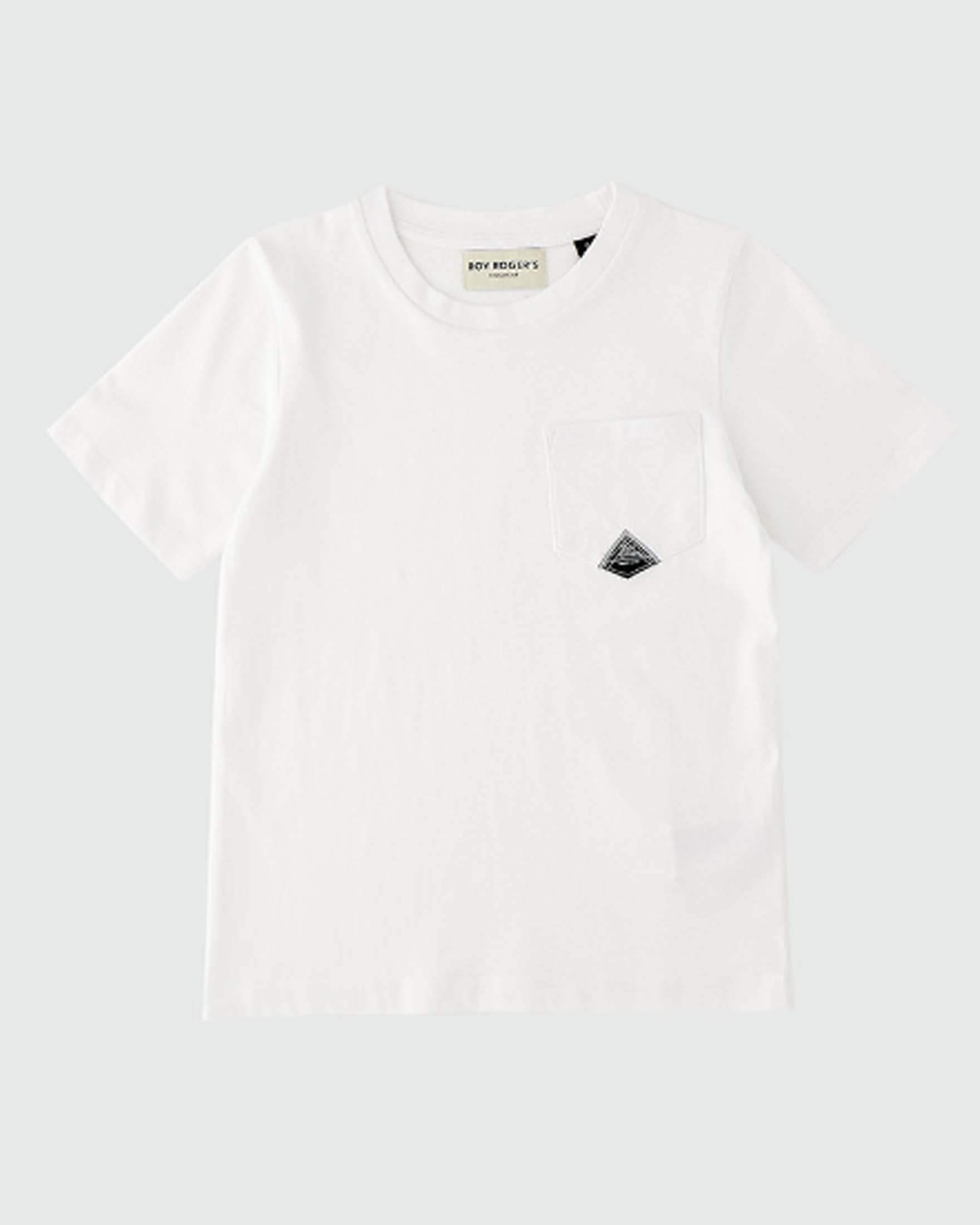 T-shirt bianca Roy Roger's mezza manica in puro cotone con taschino