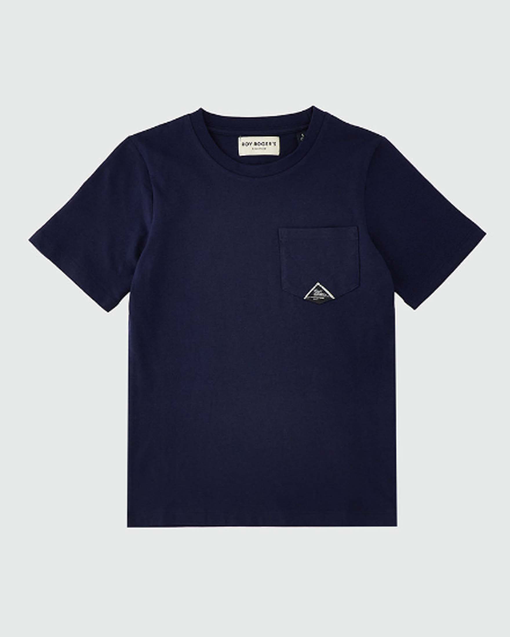 T-shirt blu Roy Roger's mezza manica in puro cotone con taschino