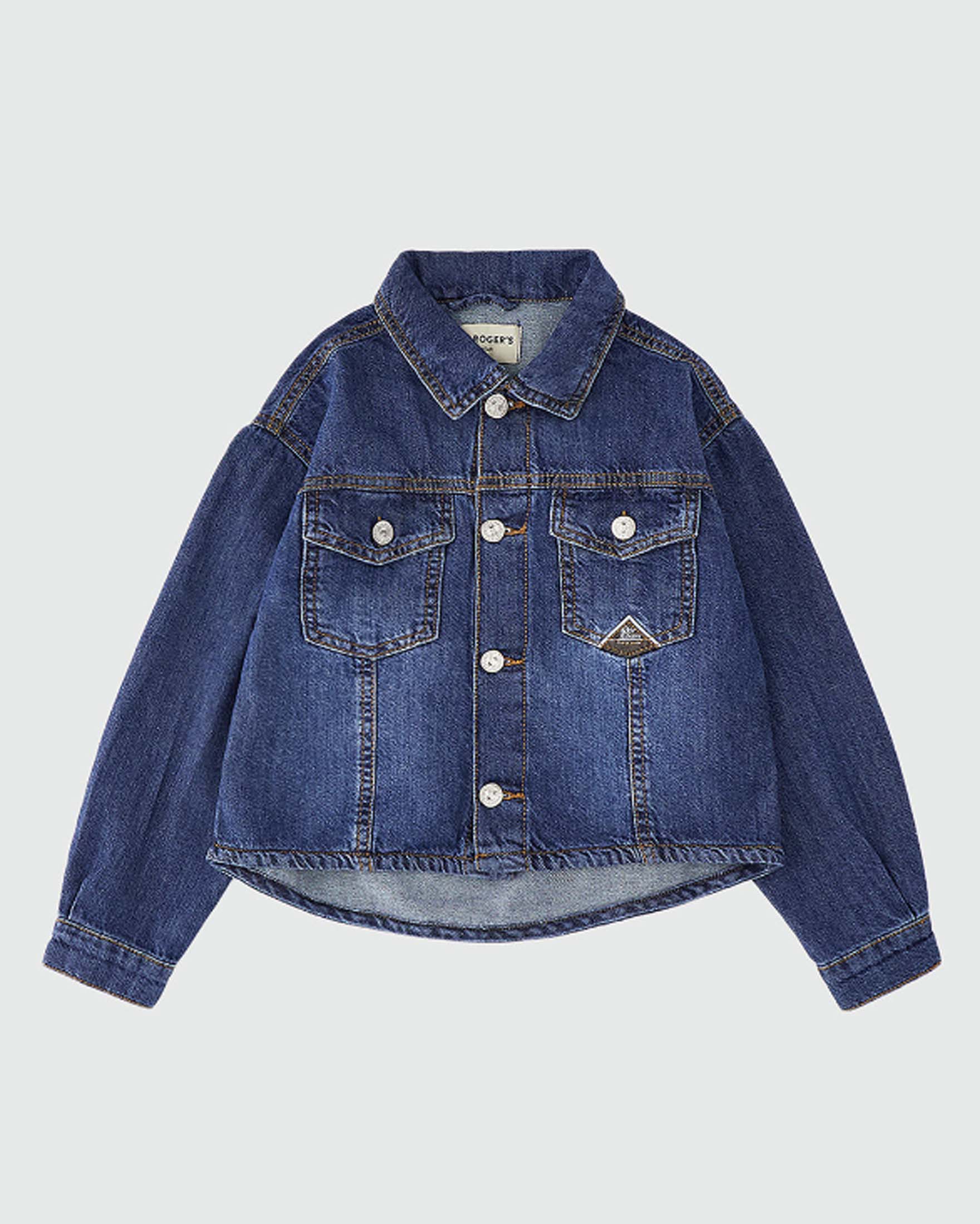 Giacca camicia Roy Roger's in denim lavaggio scuro stone washed