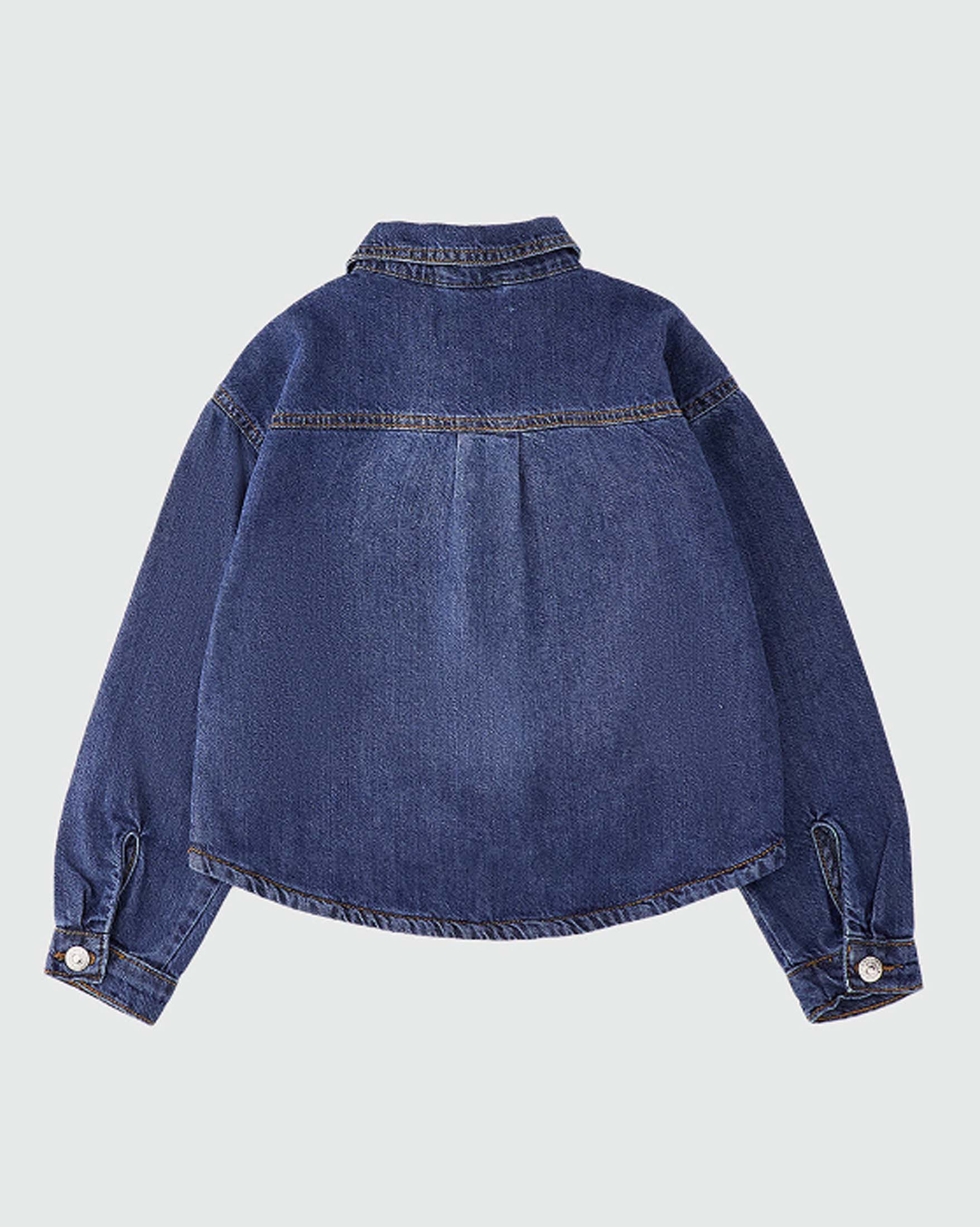 Giacca camicia Roy Roger's in denim lavaggio scuro stone washed image