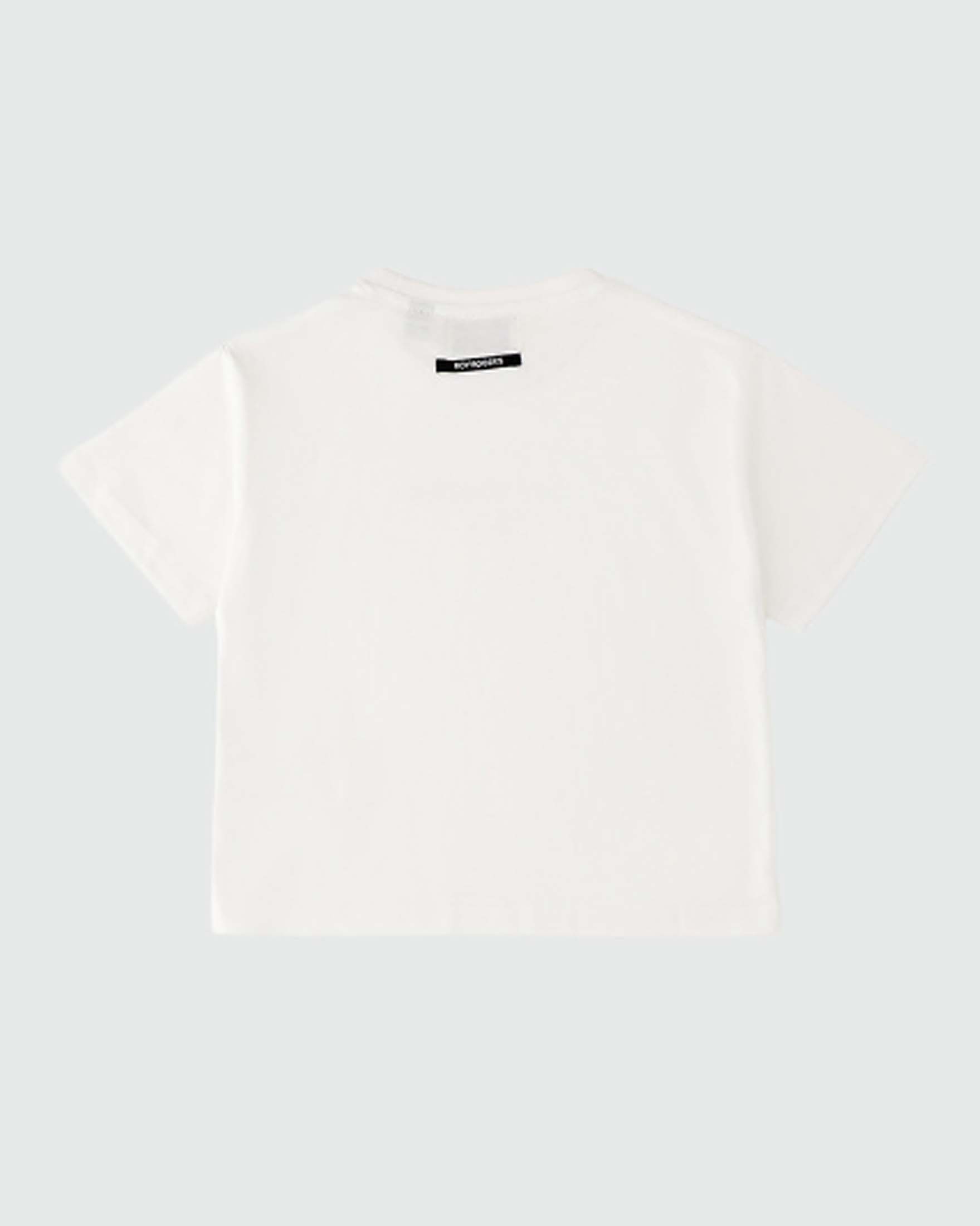 T-shirt Roy Roger's bianca in puro cotone con scritta logo nera e rossa image