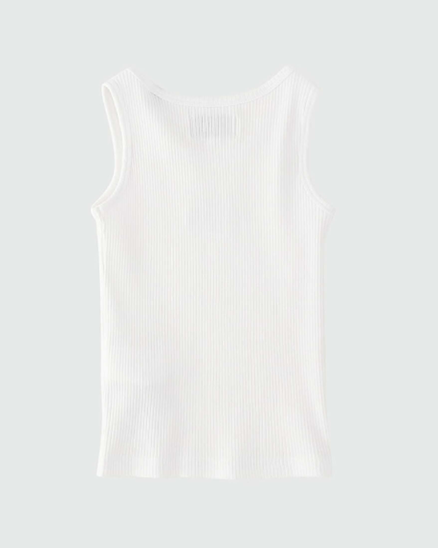 Canotta bianca Roy Roger's a costine in cotone stretch con patch logo image