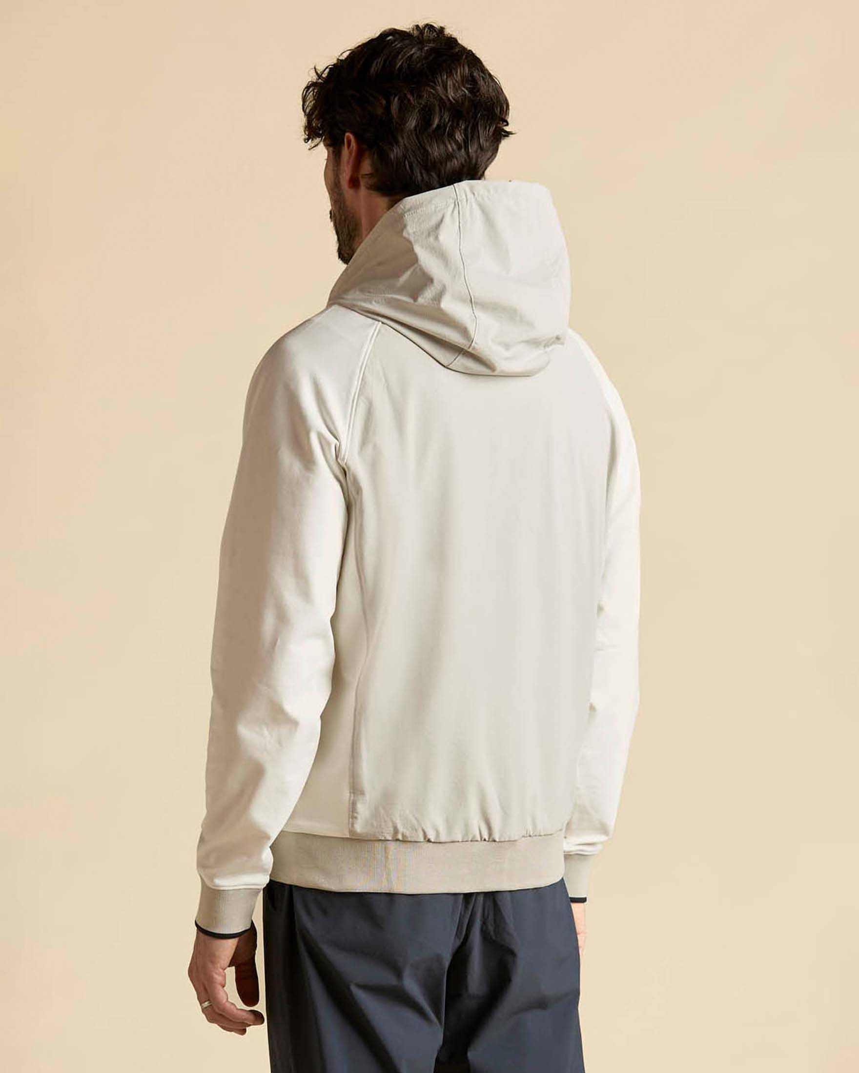 Giubbino Aeronautica Militare panna in nylon stretch con maniche raglan in cotone image