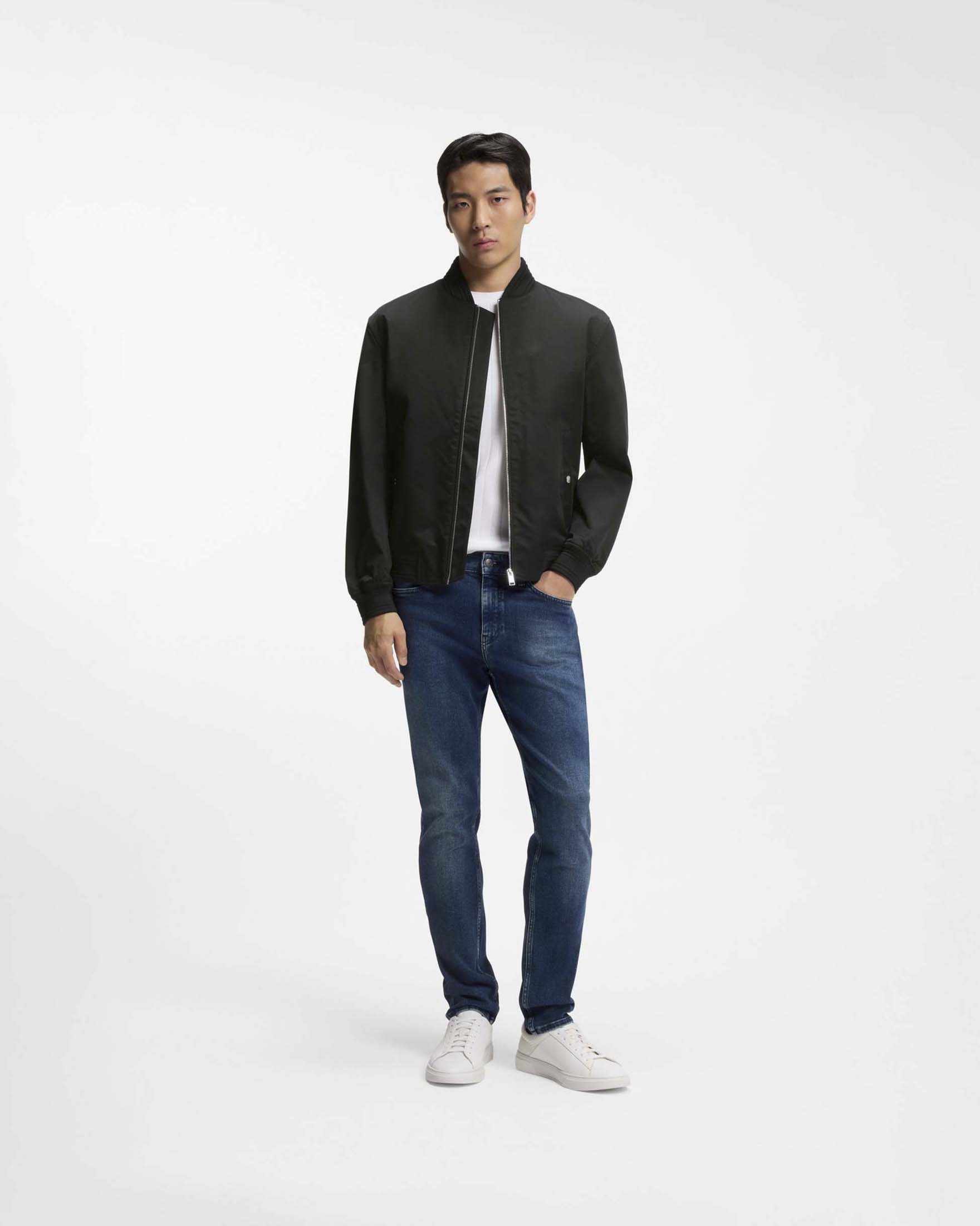 Giubbino bomber Boss Comber nero in twill idrorepellente