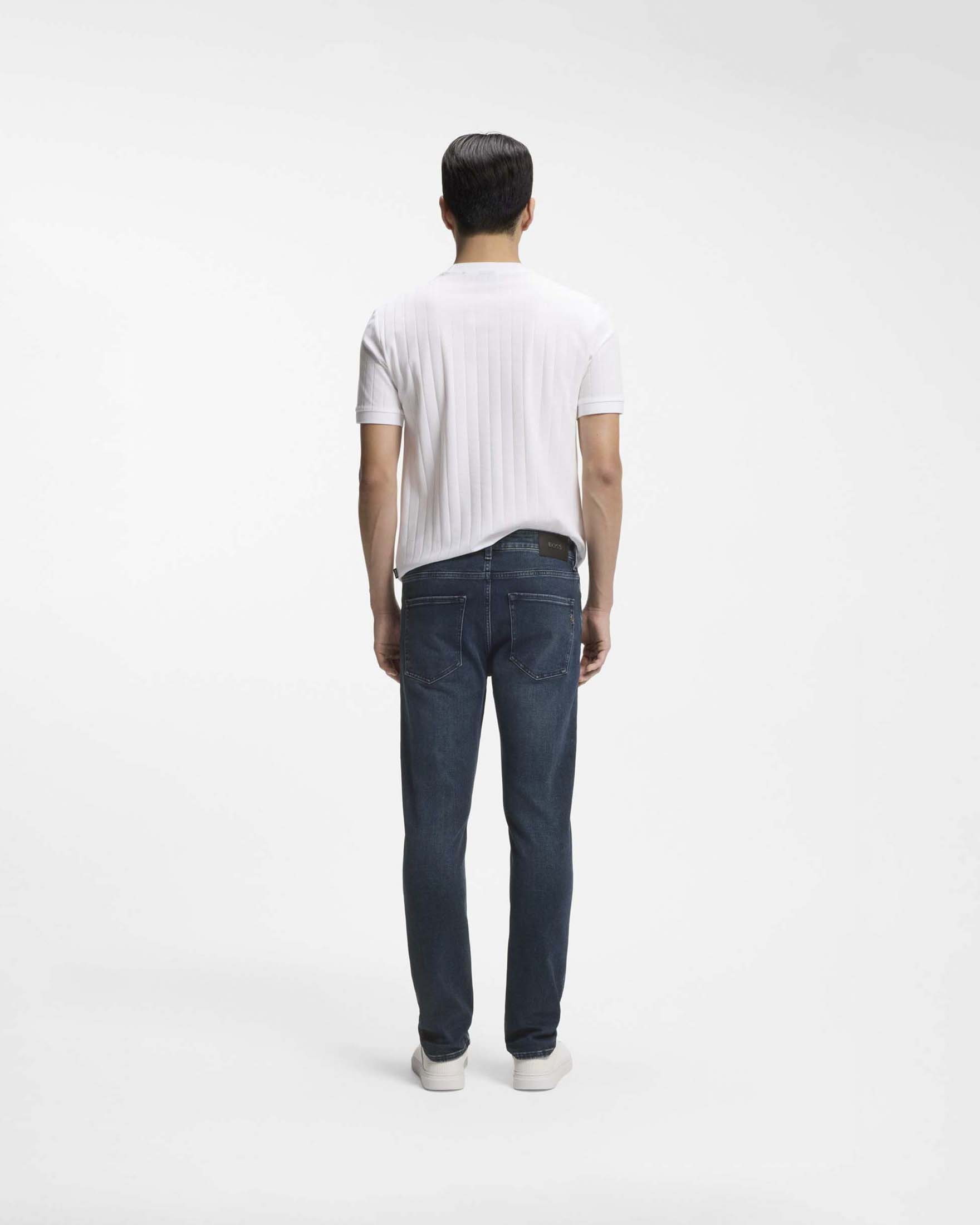 Jeans Boss Delaware lavaggio scuro stone washed in cotone stretch image