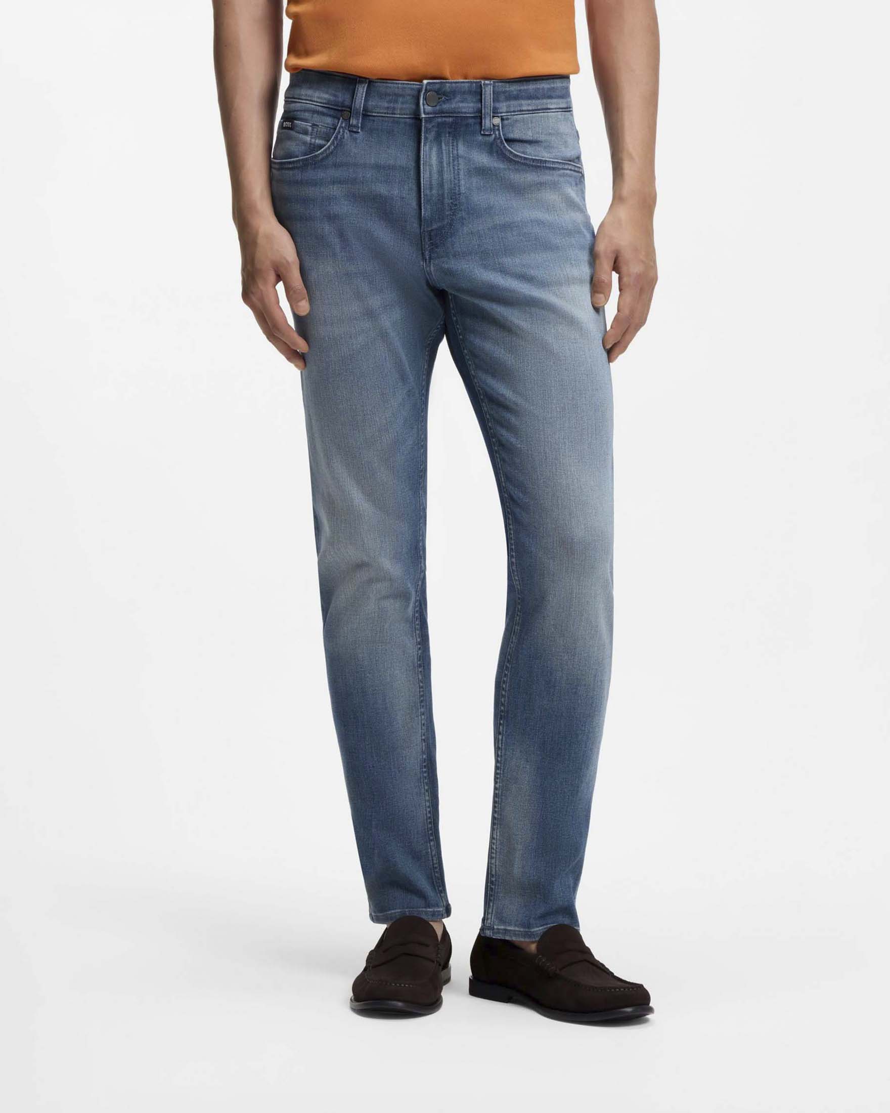 Jeans Boss Delaware lavaggio medio stone washed in cotone stretch