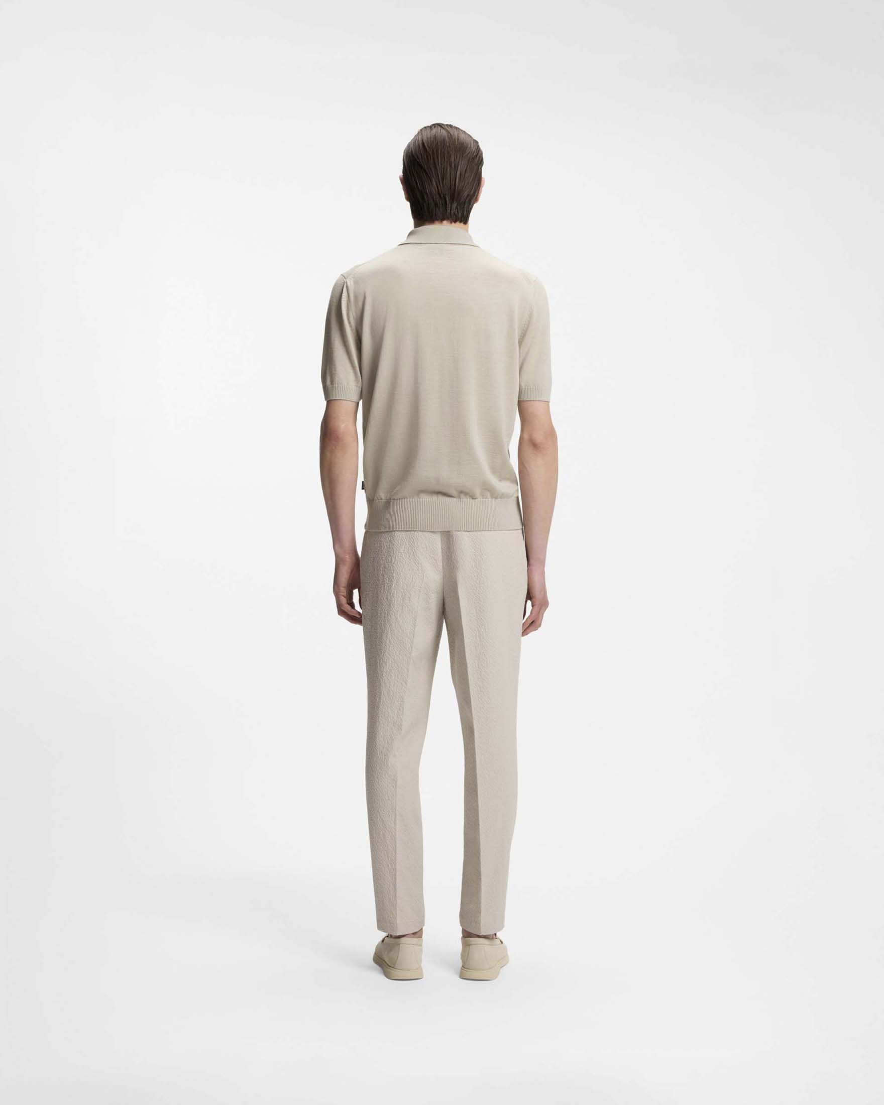 Polo mezza manica Boss Nolano sabbia in maglia di pura lana vergine image