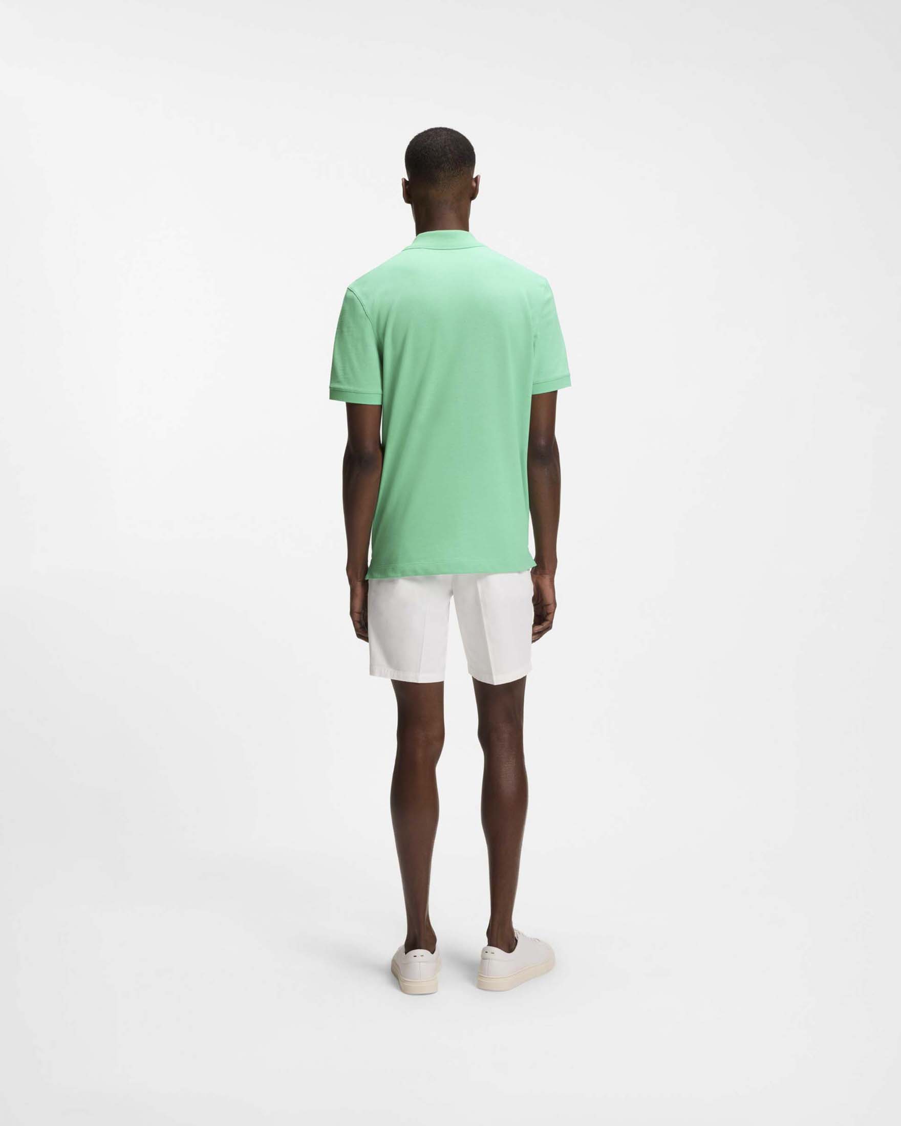 Polo mezza manica Boss Pallas verde menta in piquè di puro cotone image