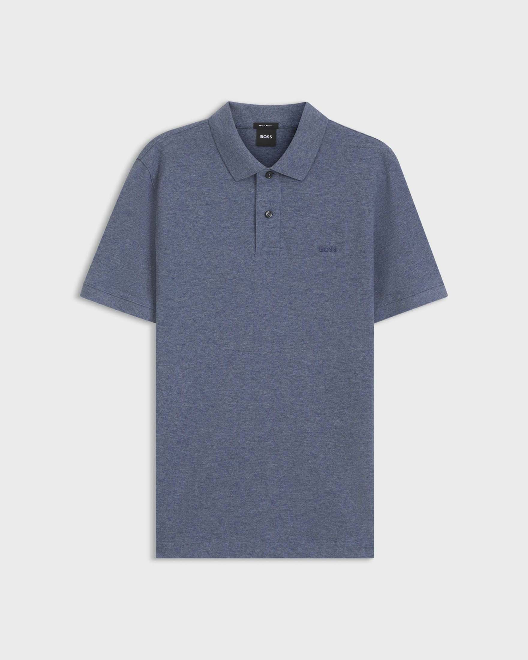 Polo mezza manica Boss Pallas blu indaco in piquè di puro cotone