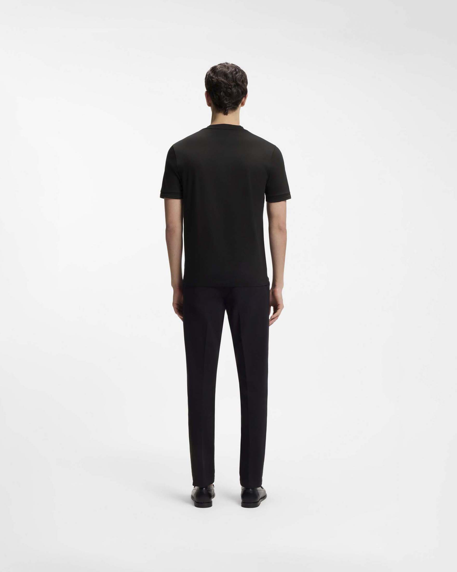 T-shirt mezza manica Boss Tessler nera in puro cotone mercerizzato image