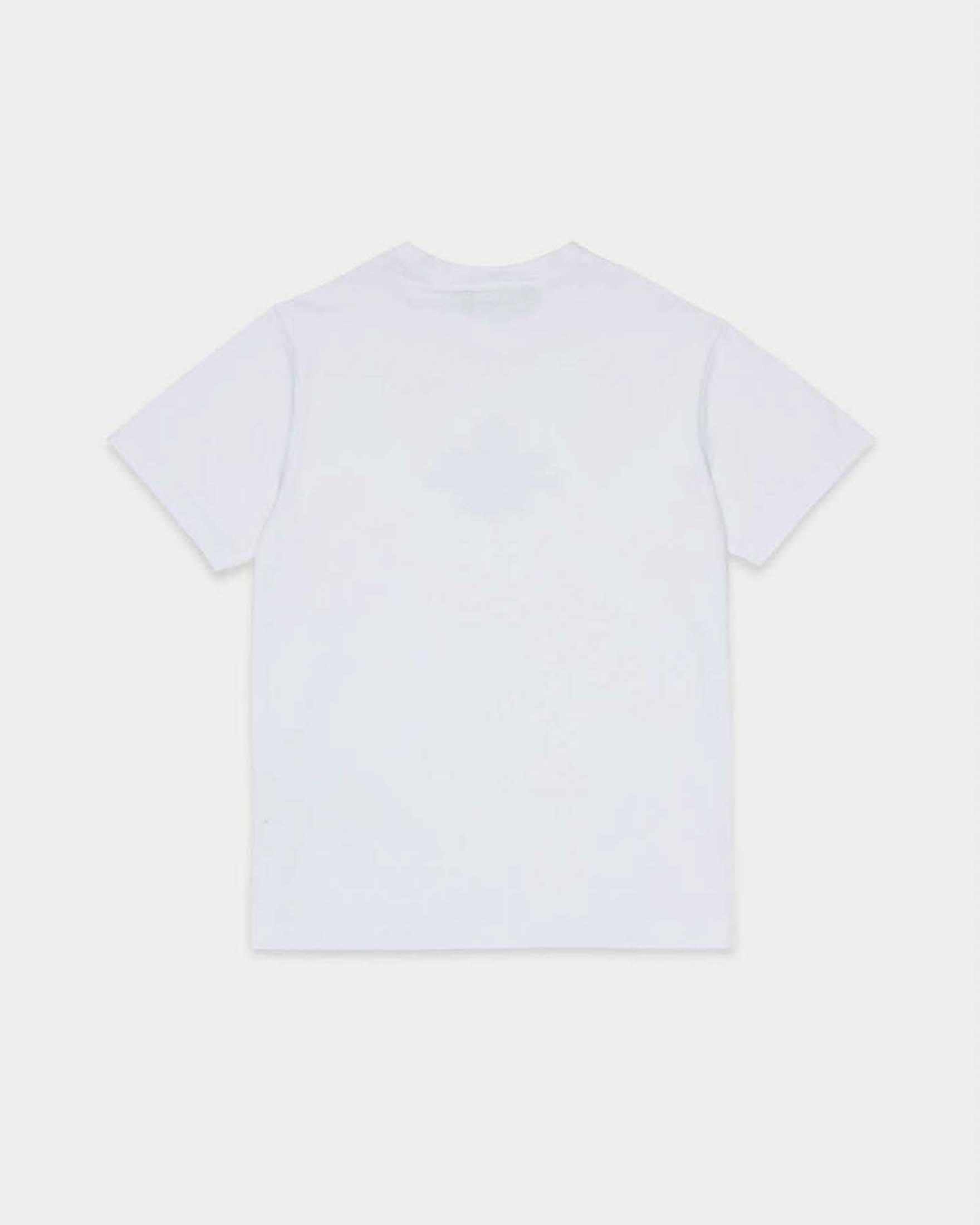 T-shirt Dsquared2 bianca in puro cotone con scritta logo e foglia icon nera image