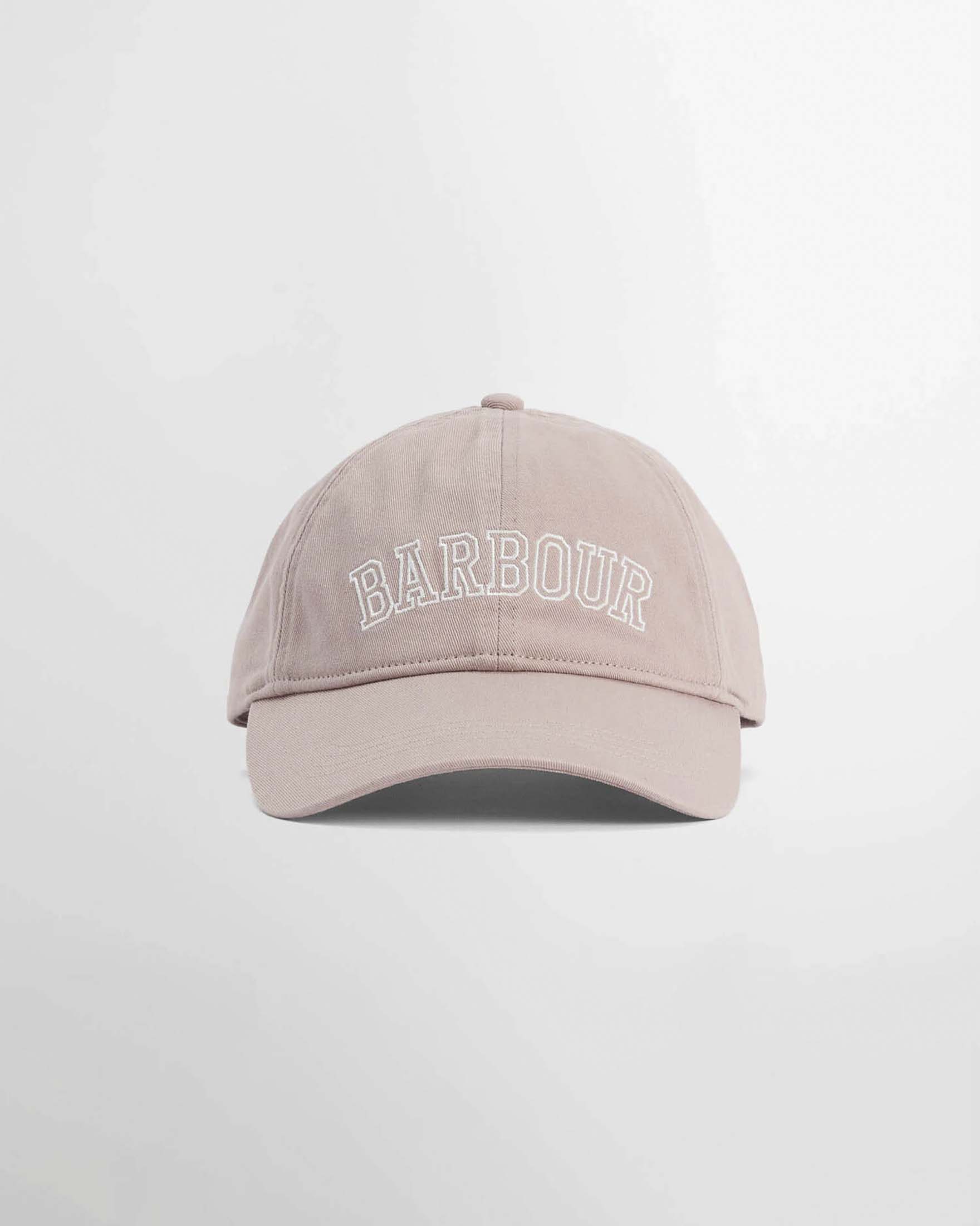 Cappellino Barbour rosa con frontino in twill di cotone con logo ricamato davanti