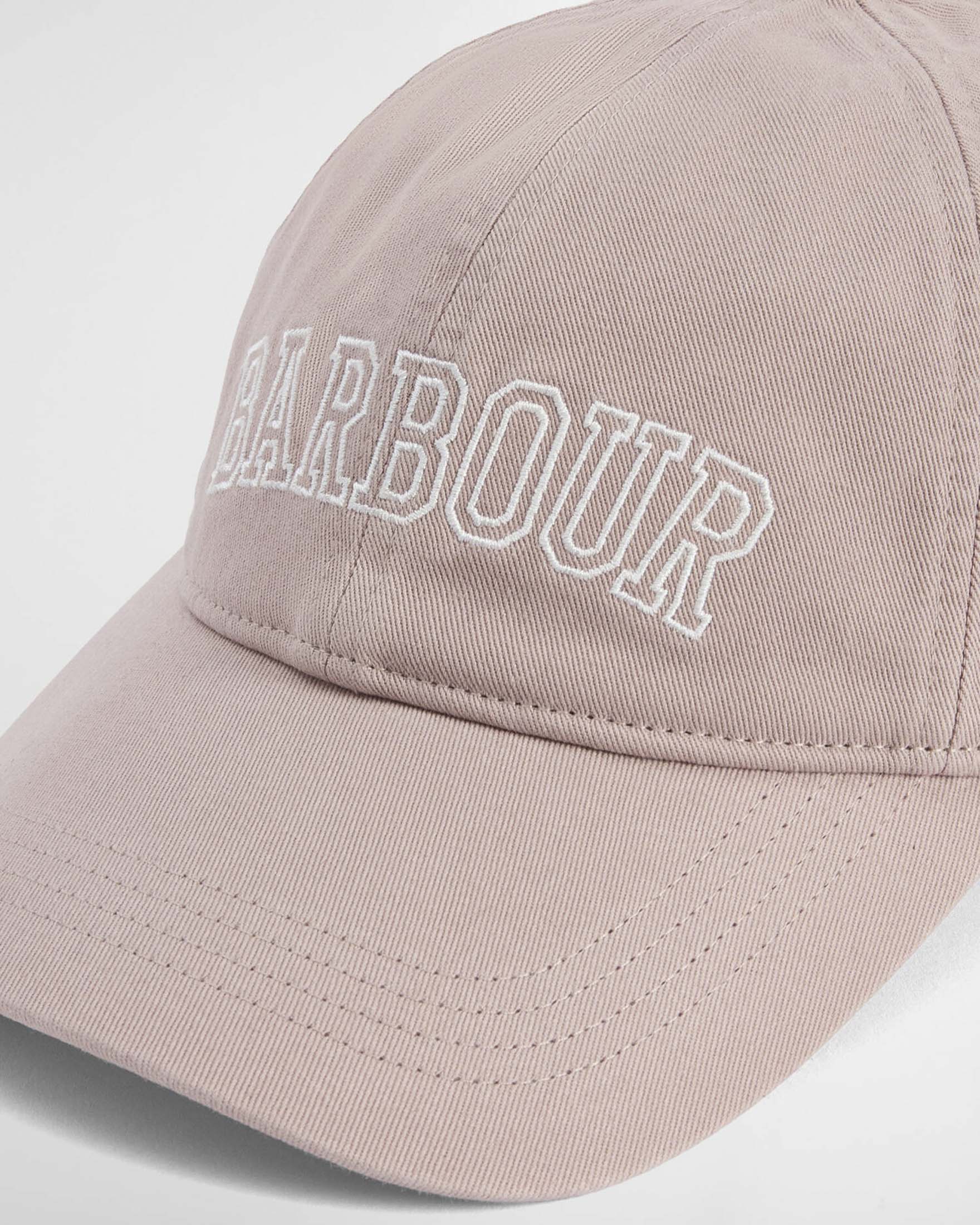 Cappellino Barbour rosa con frontino in twill di cotone con logo ricamato davanti image