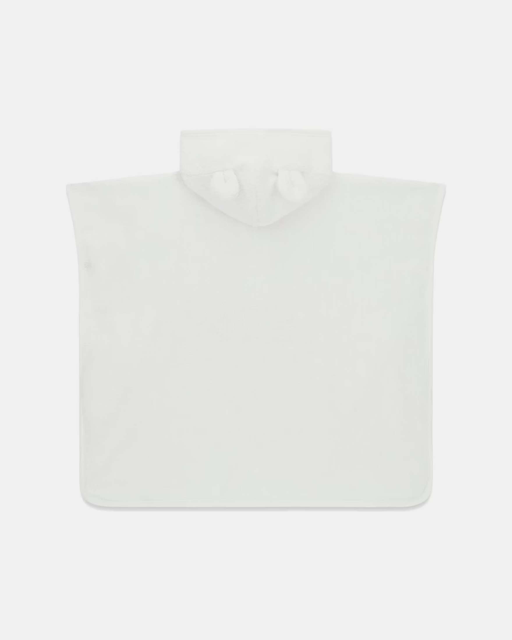 Accappatoio poncho Guess bianco in cotone con cappuccio e logo ricamato image