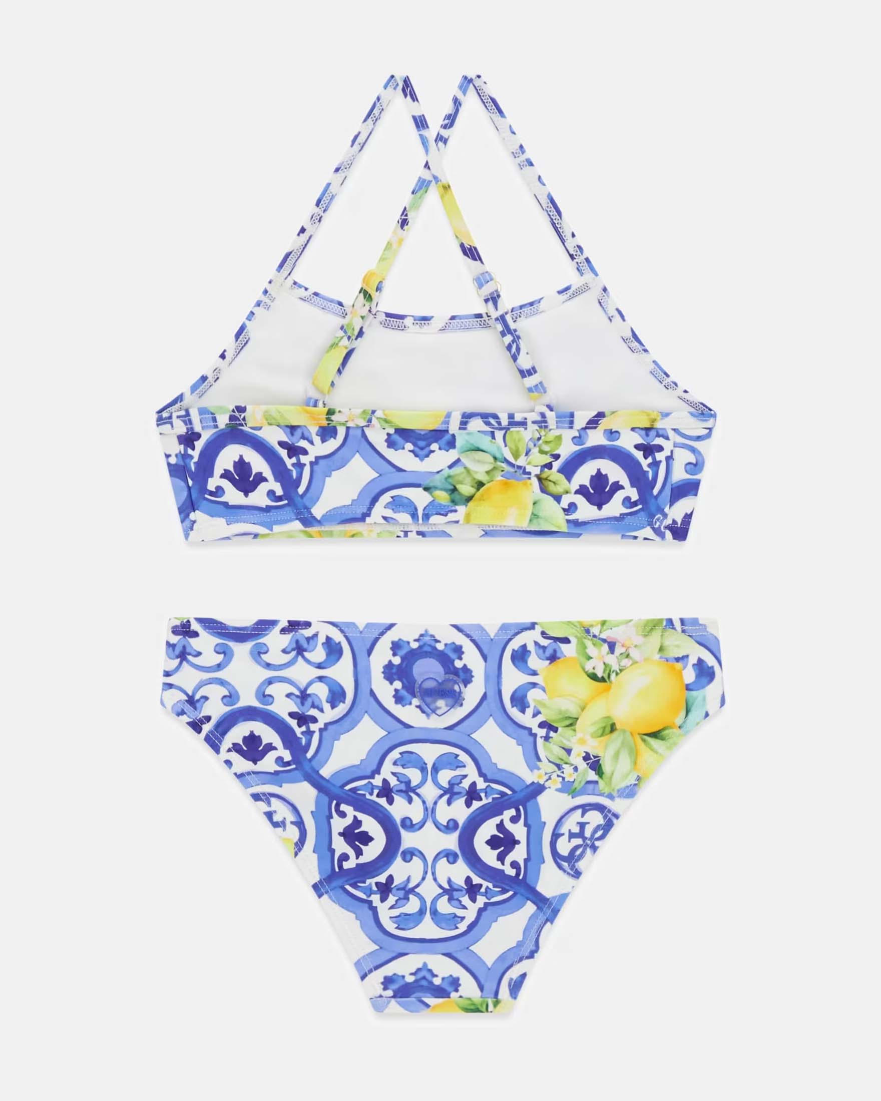 Bikini Guess azzurro in misto poliammide con stampa maiolica e limoni image