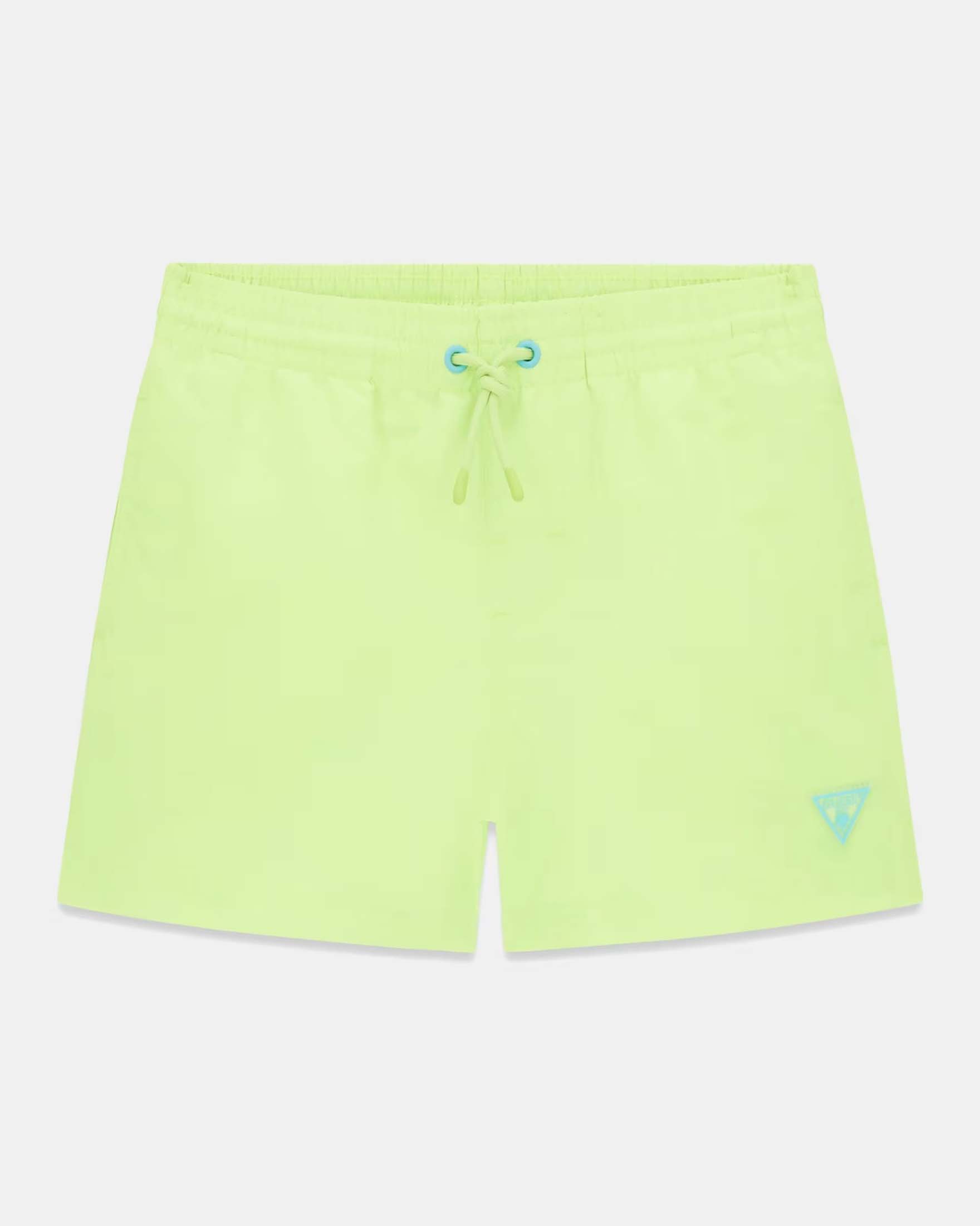 Boxer mare giallo fluo con coulisse e patch logo