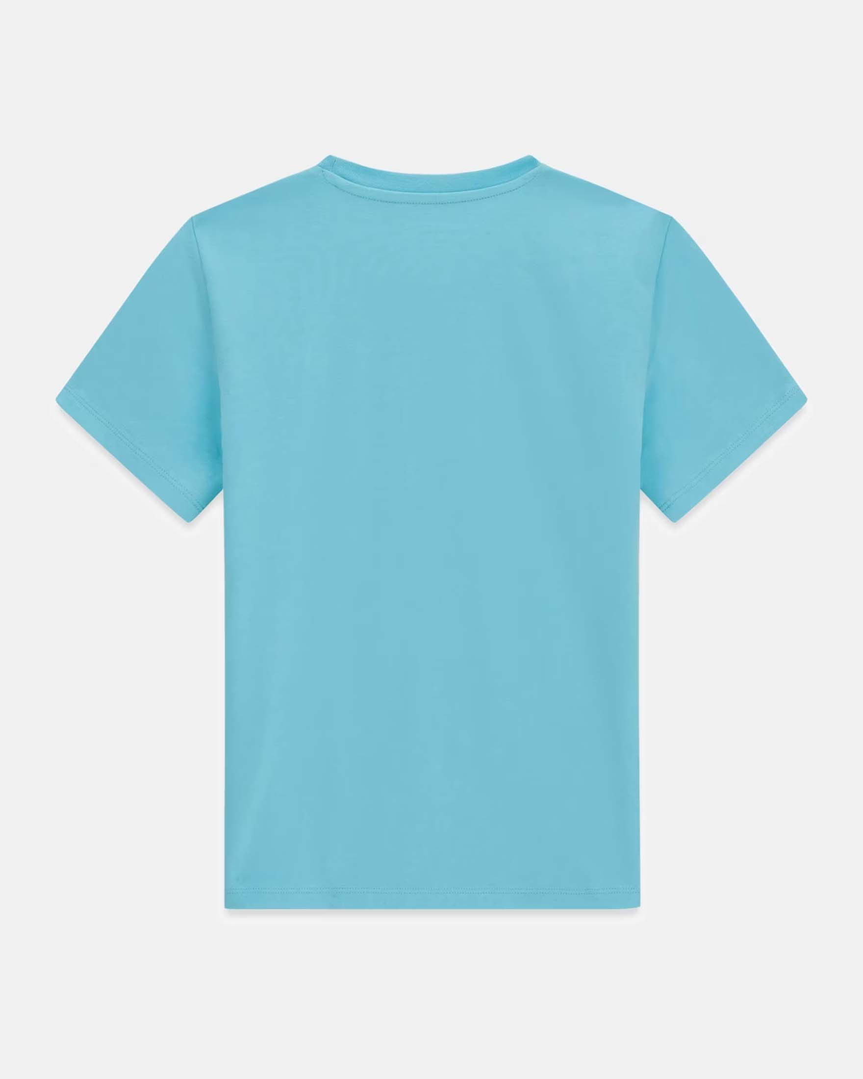 T-shirt Guess turchese in misto cotone con stampa logo image