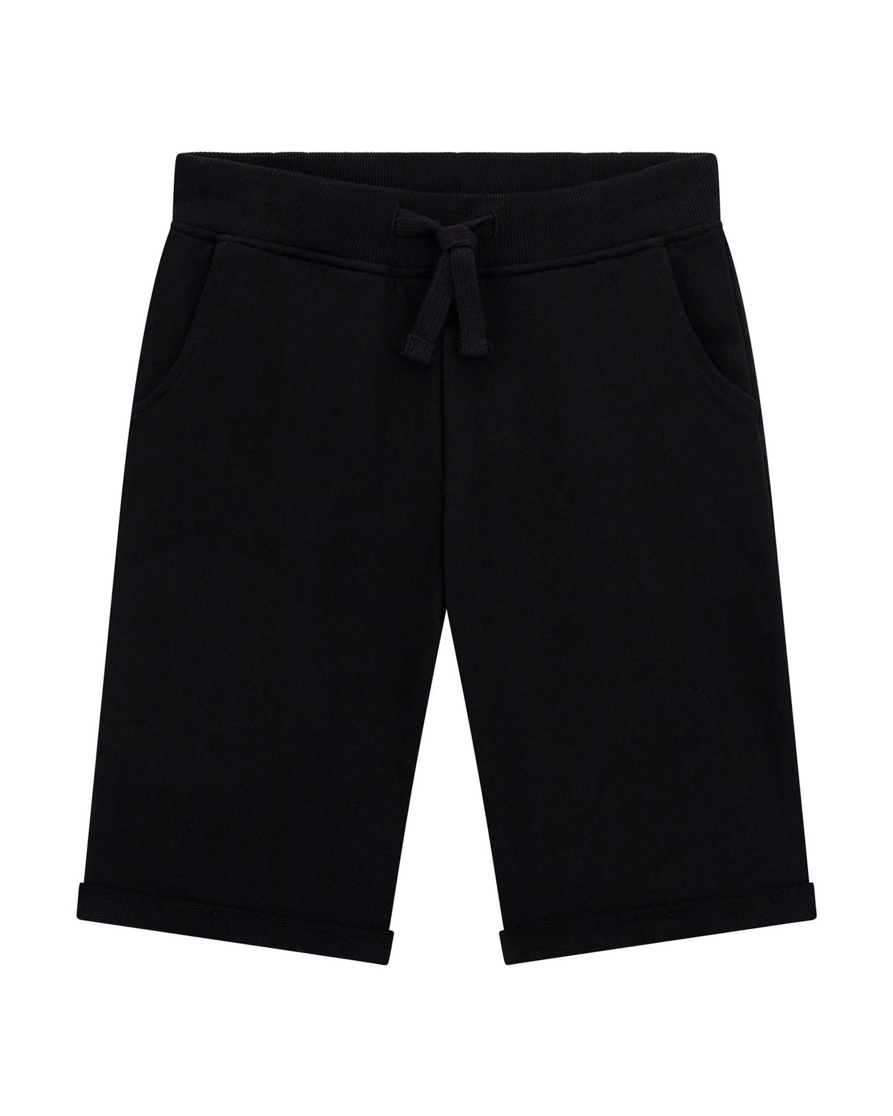 Bermuda Guess neri in cotone con coulisse e logo