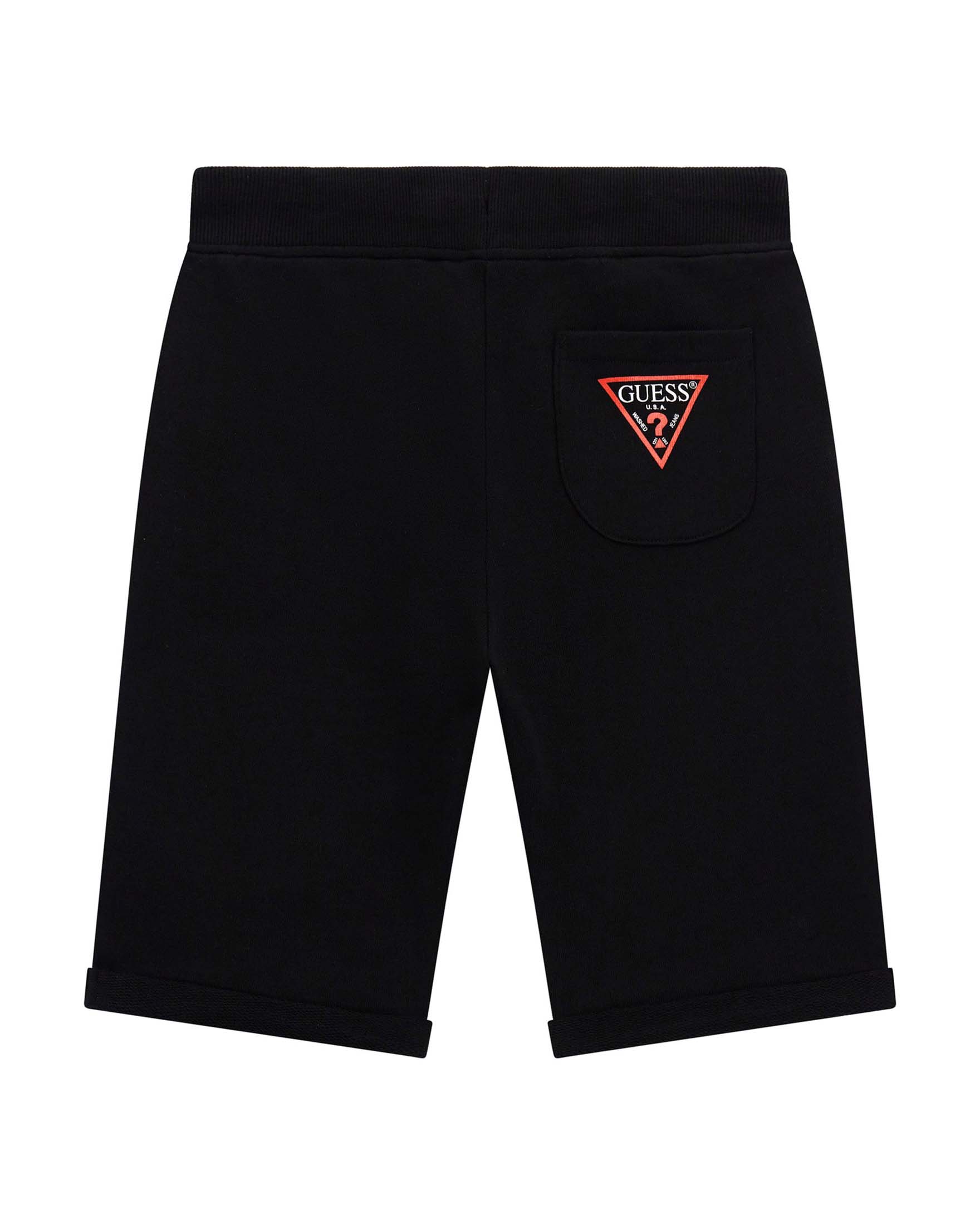 Bermuda Guess neri in cotone con coulisse e logo image