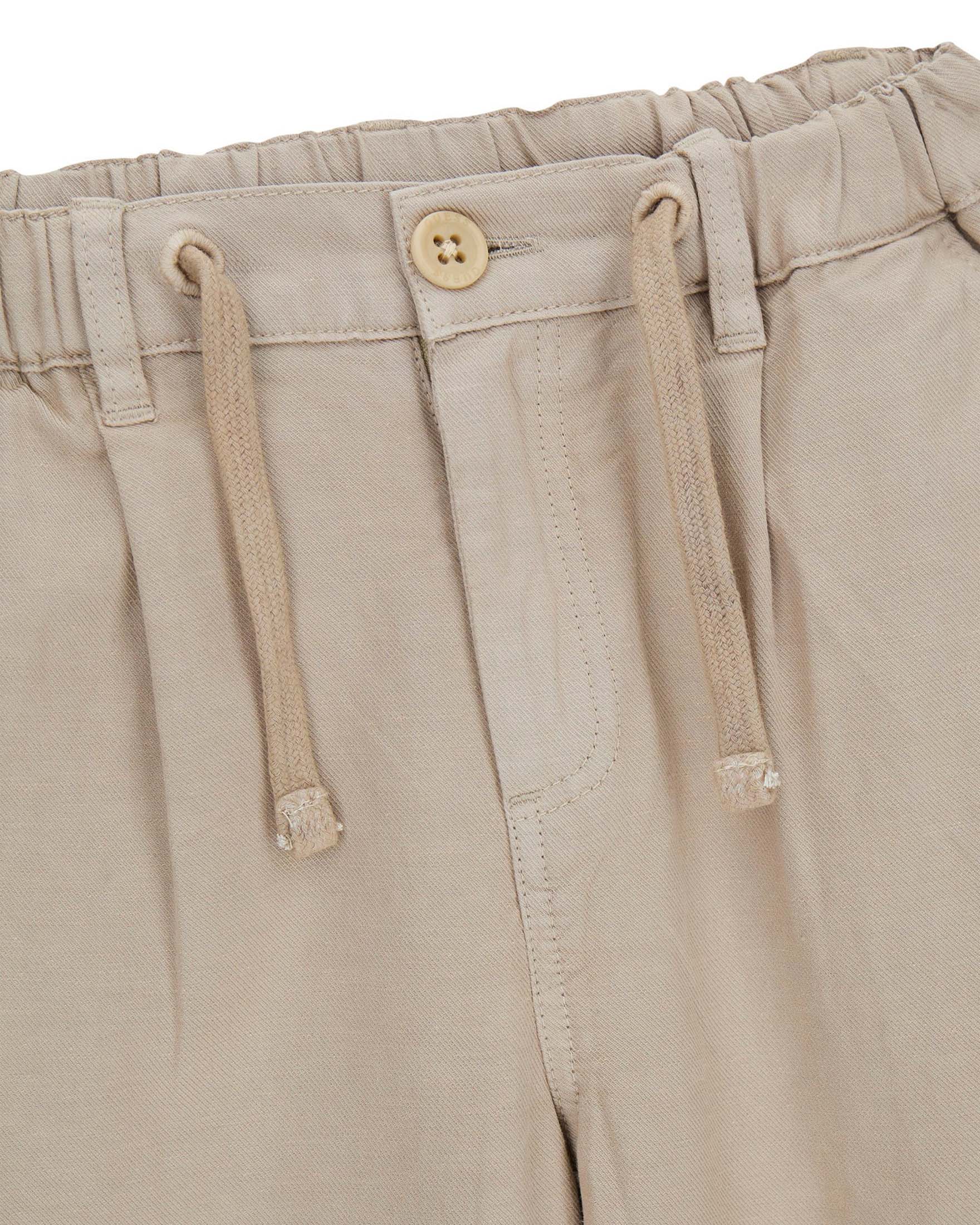Pantaloni Guess beige in misto lyocell con coulisse
