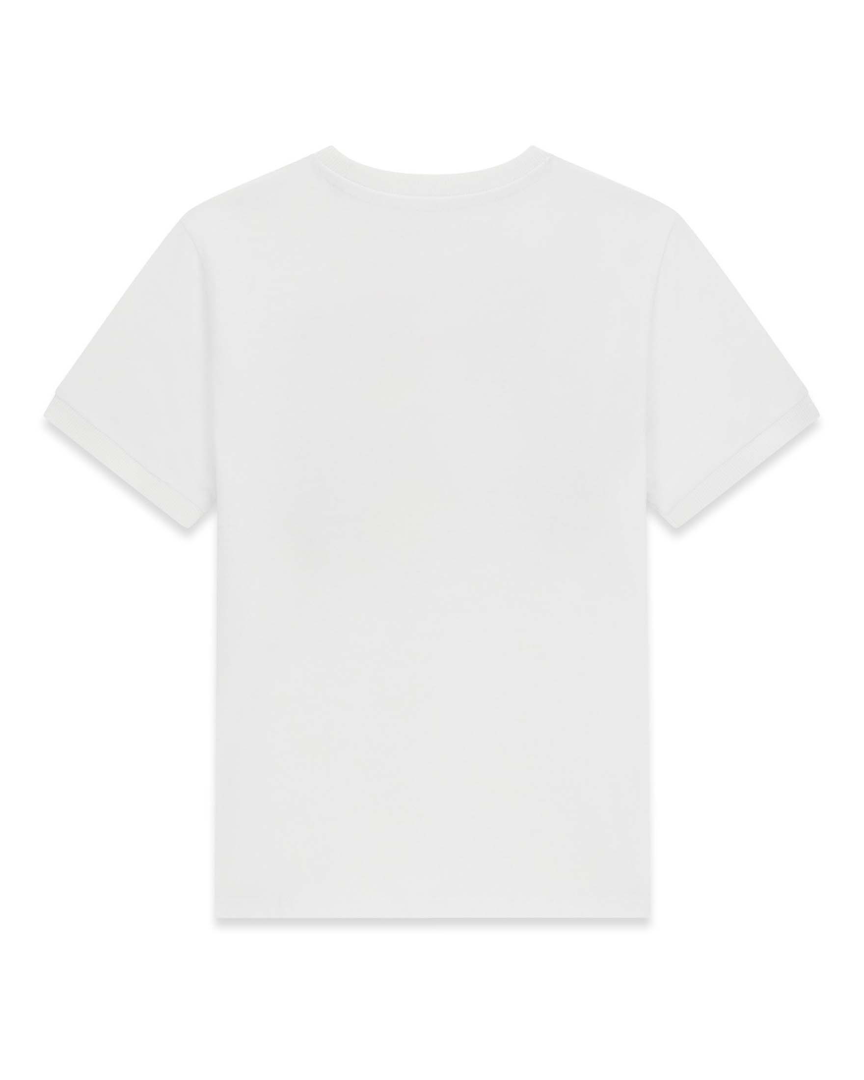 T-shirt mezza manica Guess bianca in cotone con stampa logo triangolare