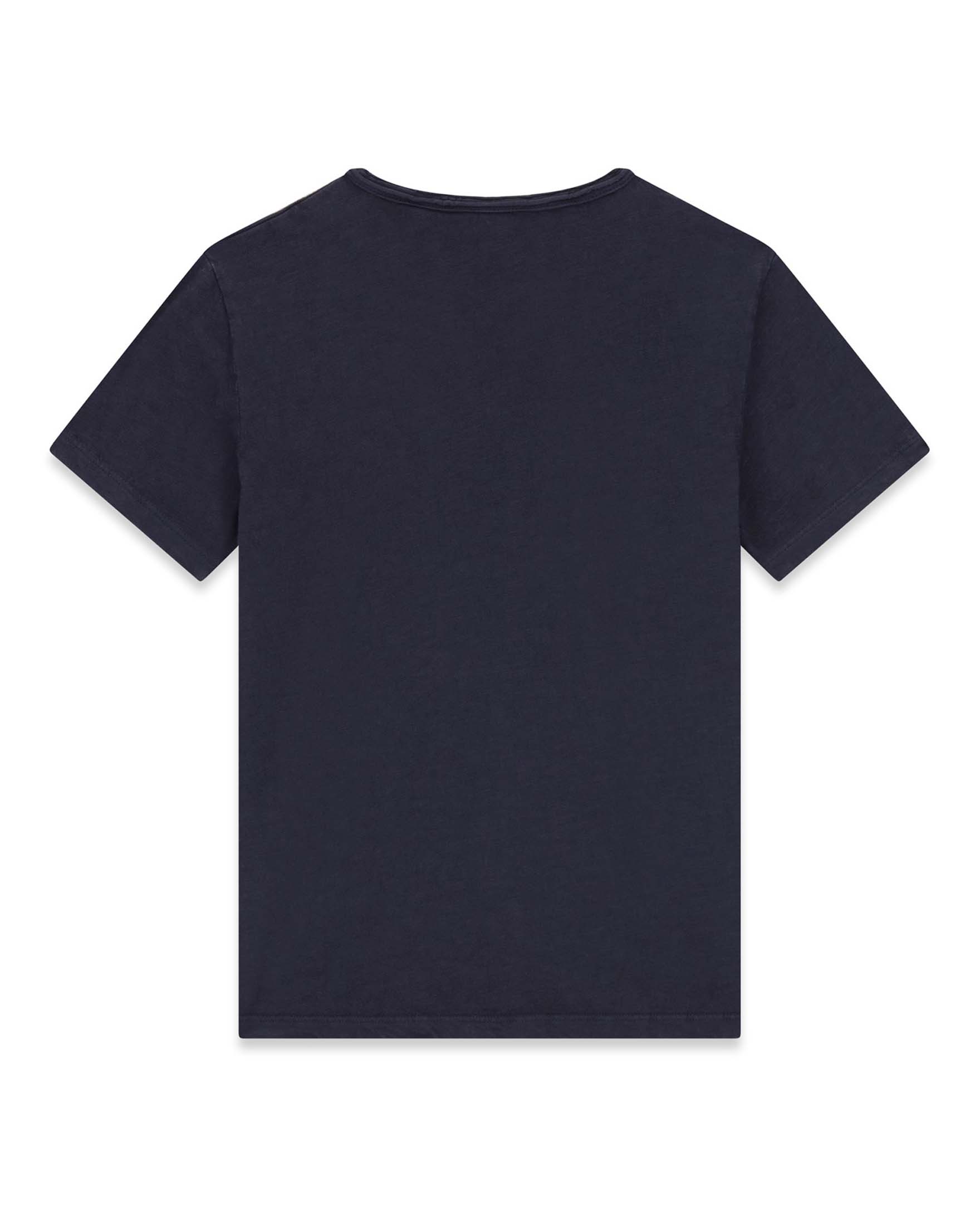 T-shirt mezza manica serafino Guess blu in cotone con logo ricamato