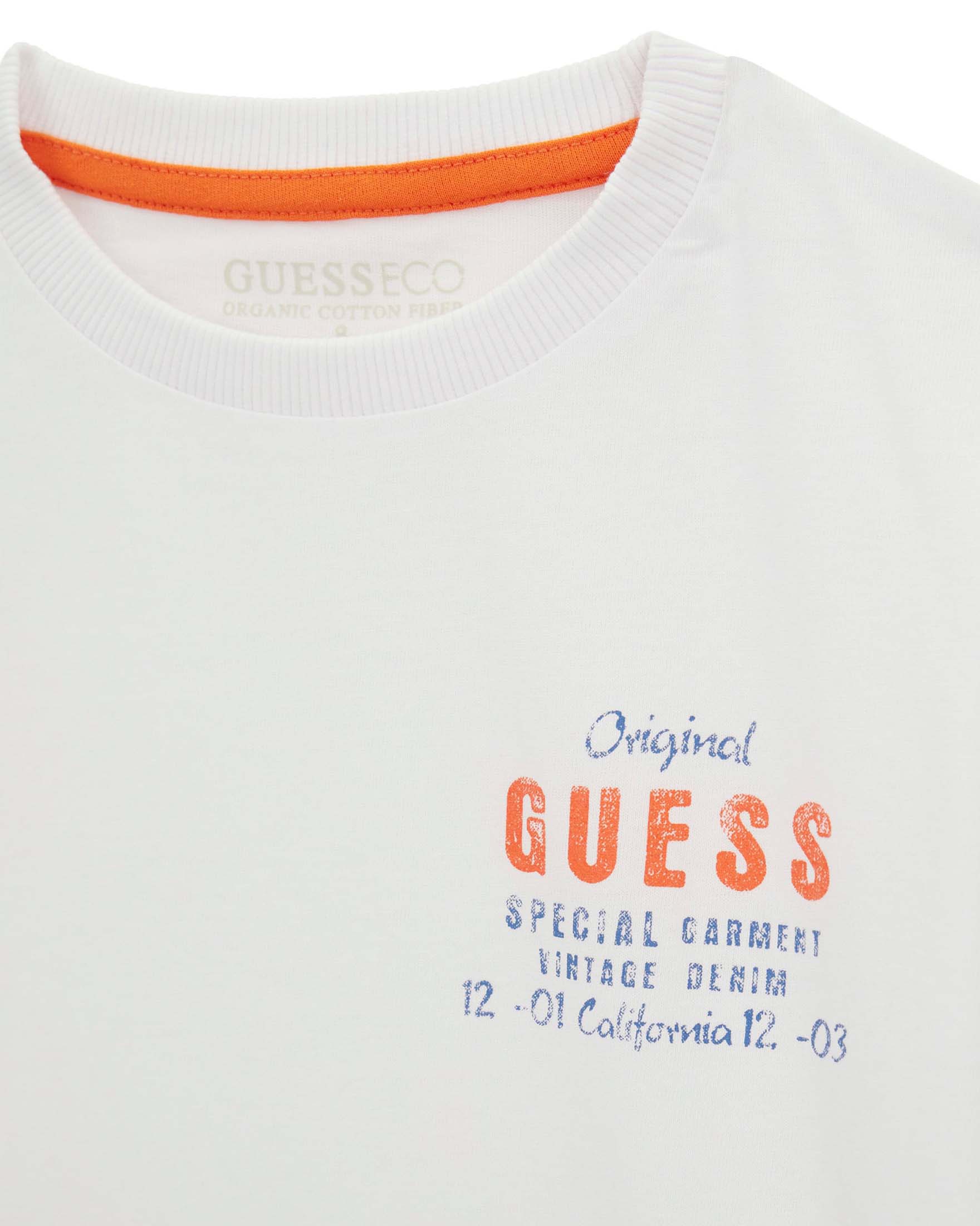 T-shirt mezza manica Guess bianca in cotone con stampa logo
