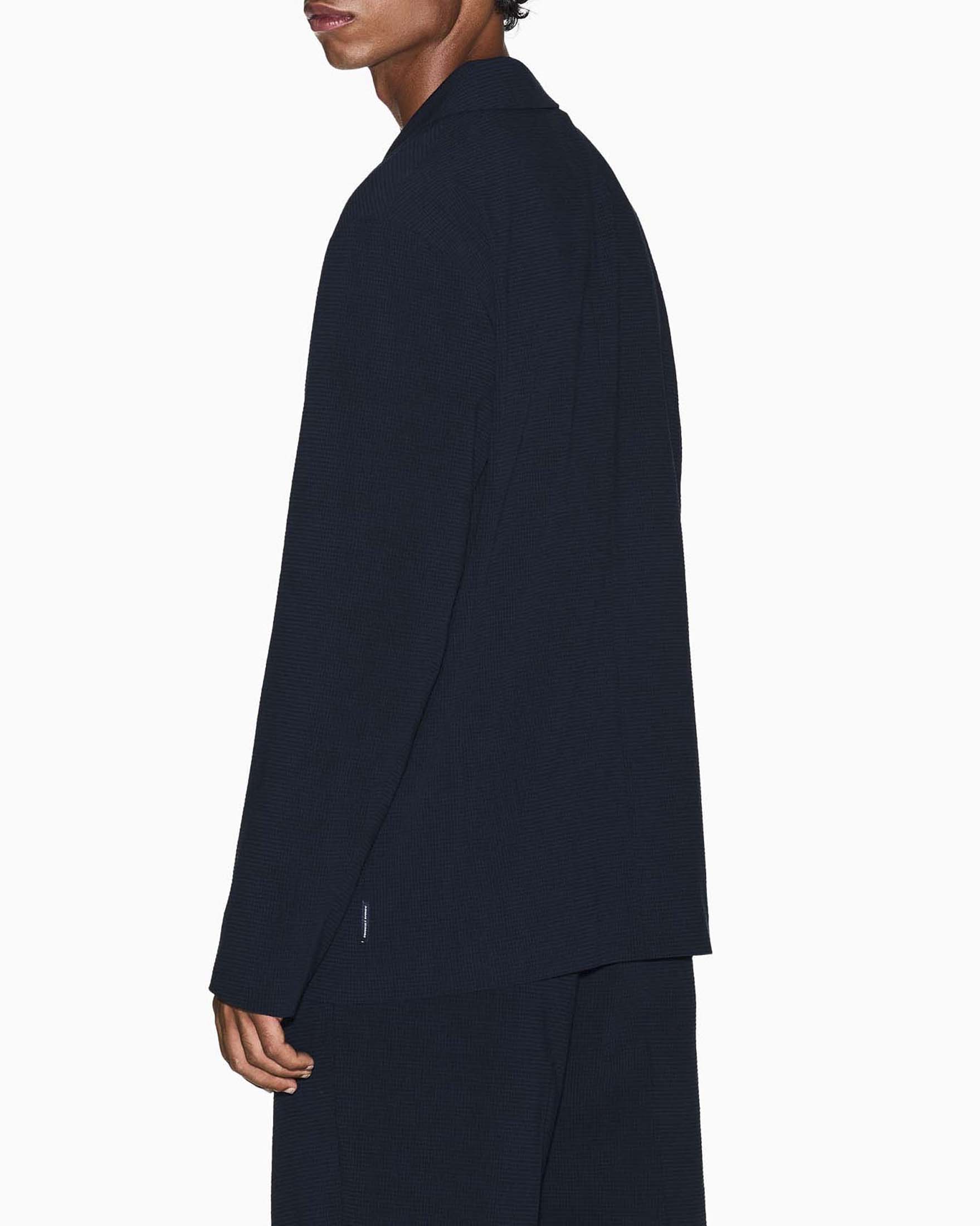 Blazer Armani Exchange blu navy in seersucker elasticizzato image