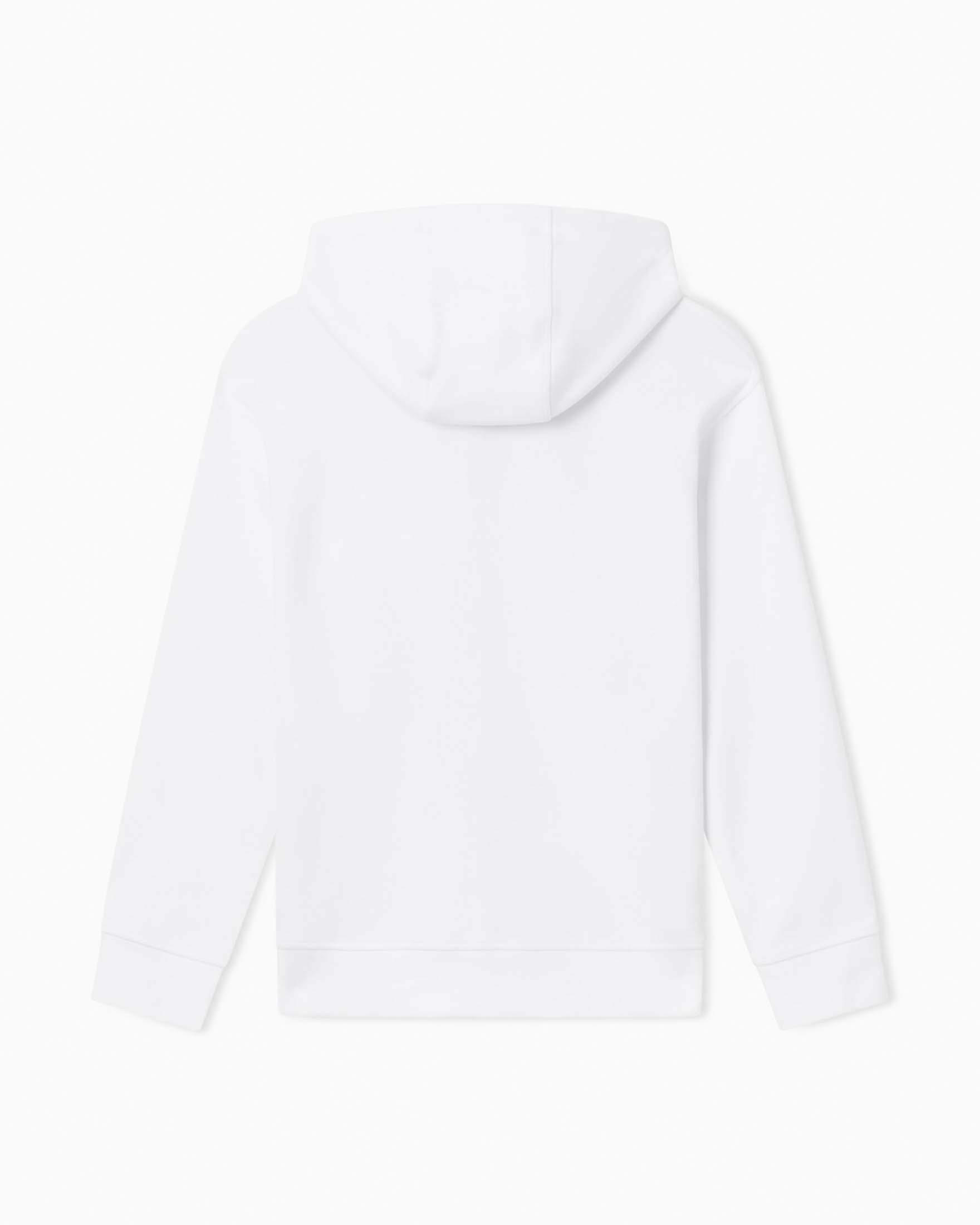 Felpa Armani Exchange bianca in cotone con cappuccio e chiusura zip image