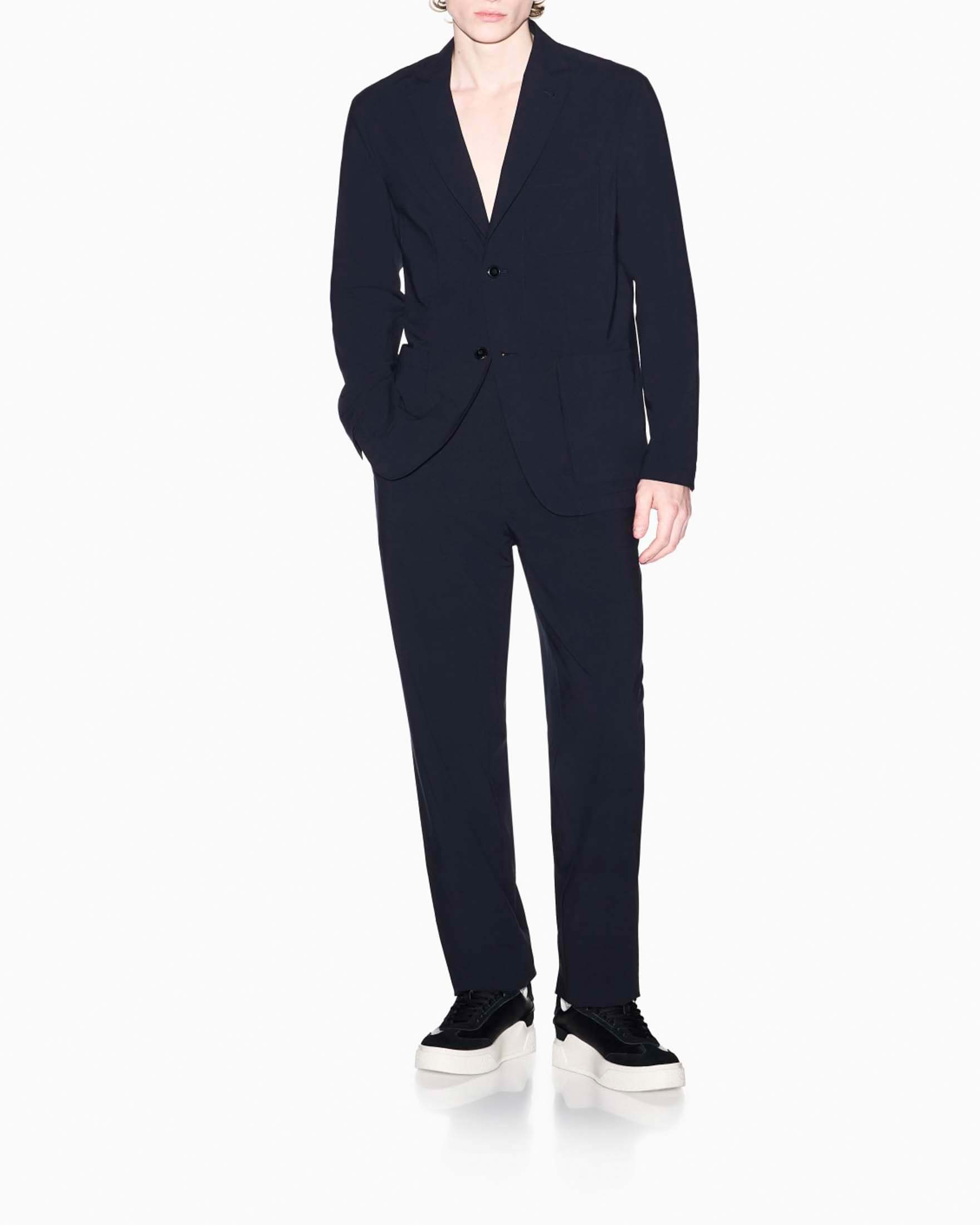 Pantaloni chinos Armani Exchange blu in tela di misto viscosa e lana stretch