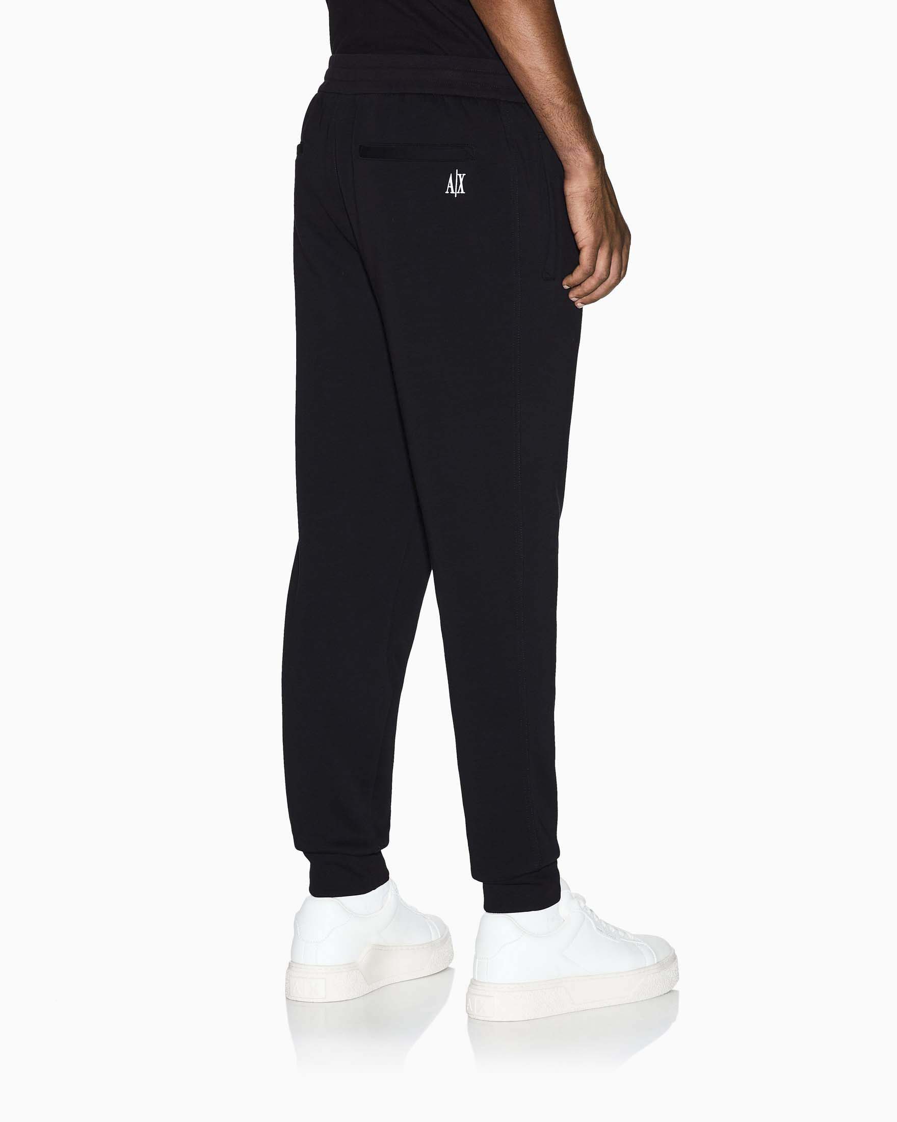Pantaloni jogger Armani Exchange neri in felpa di cotone stretch image