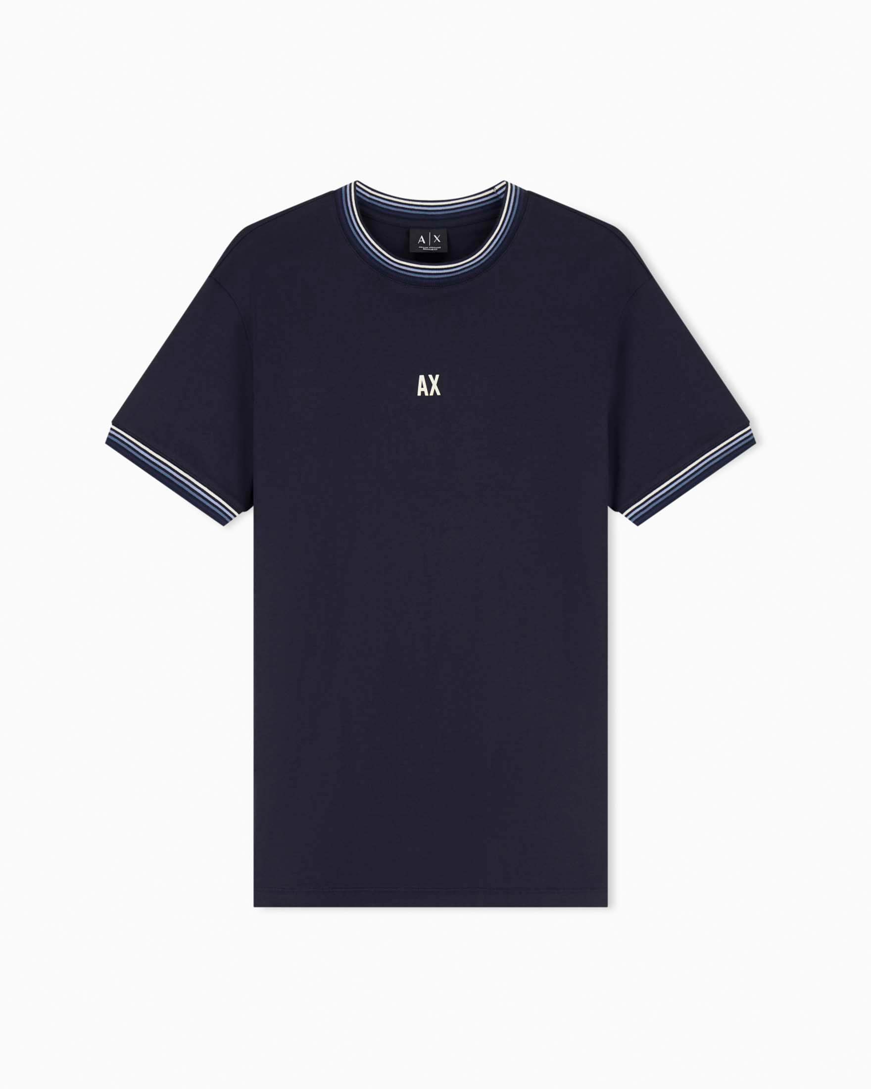 T-shirt Exchange blu navy in cotone con logo ricamato