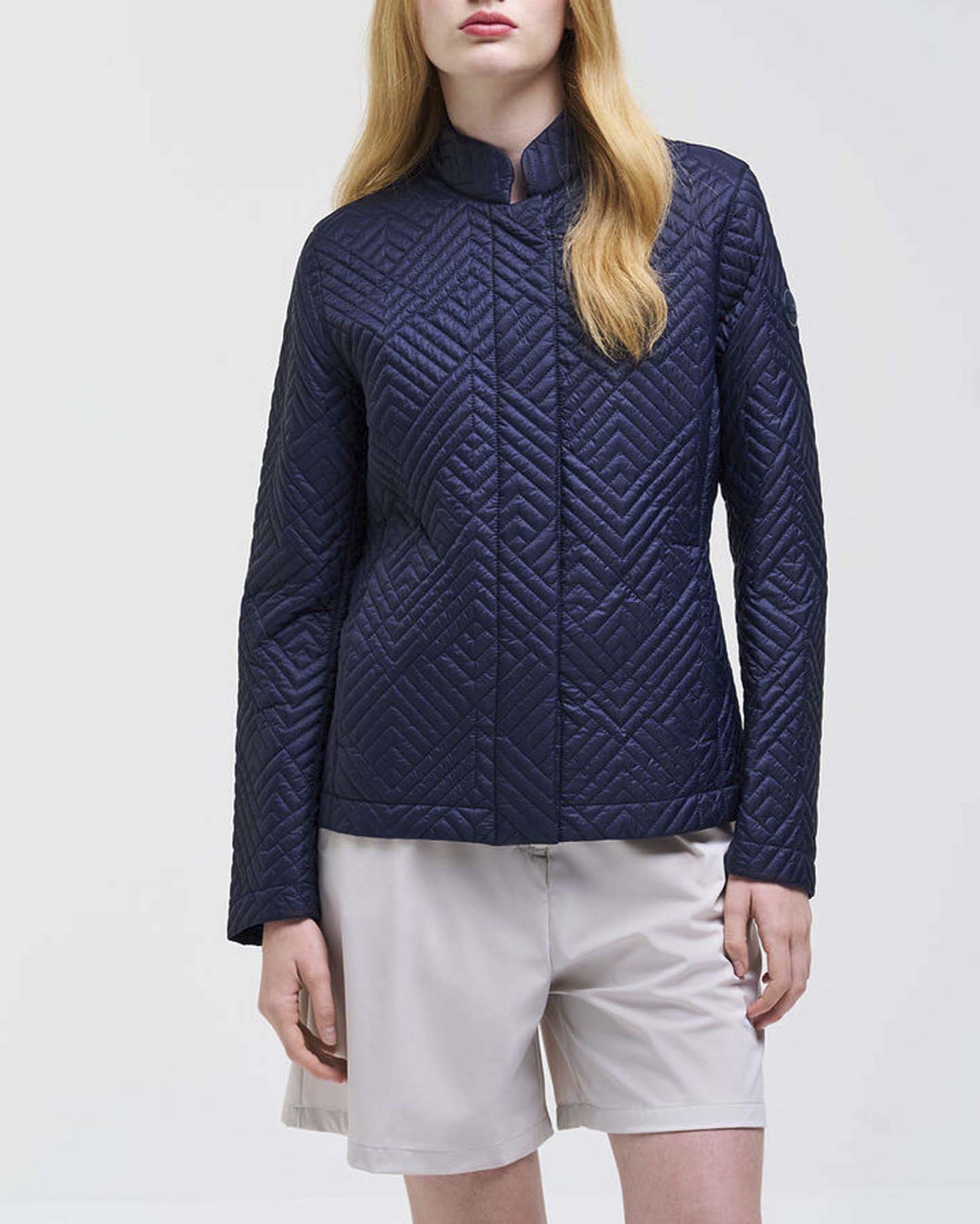 Piumino imbottito blu Colmar Originals con collo alla coreana e trama geometrica