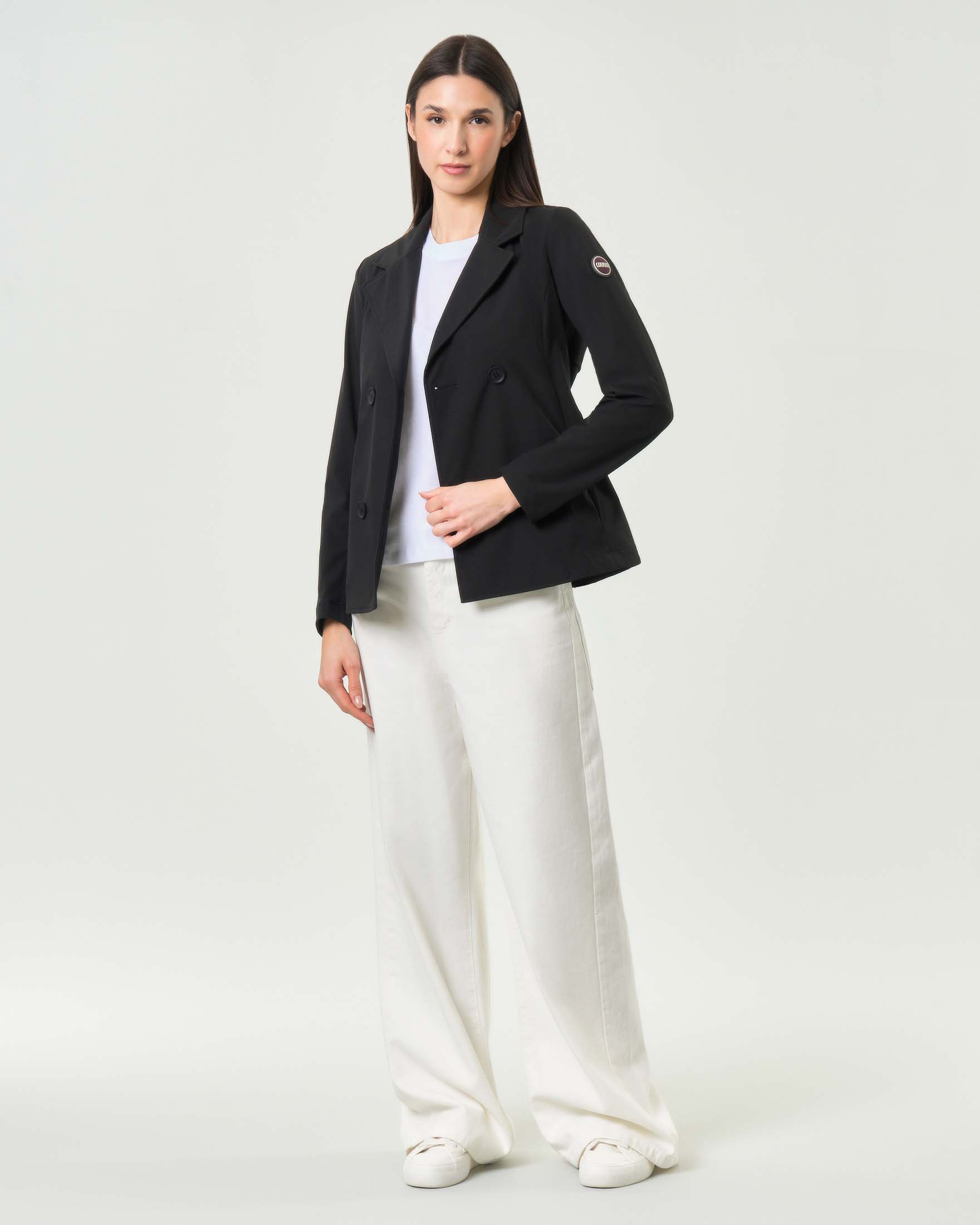 Trench corto Colmar Originals nero in softshell impermeabile con cintura in vita image
