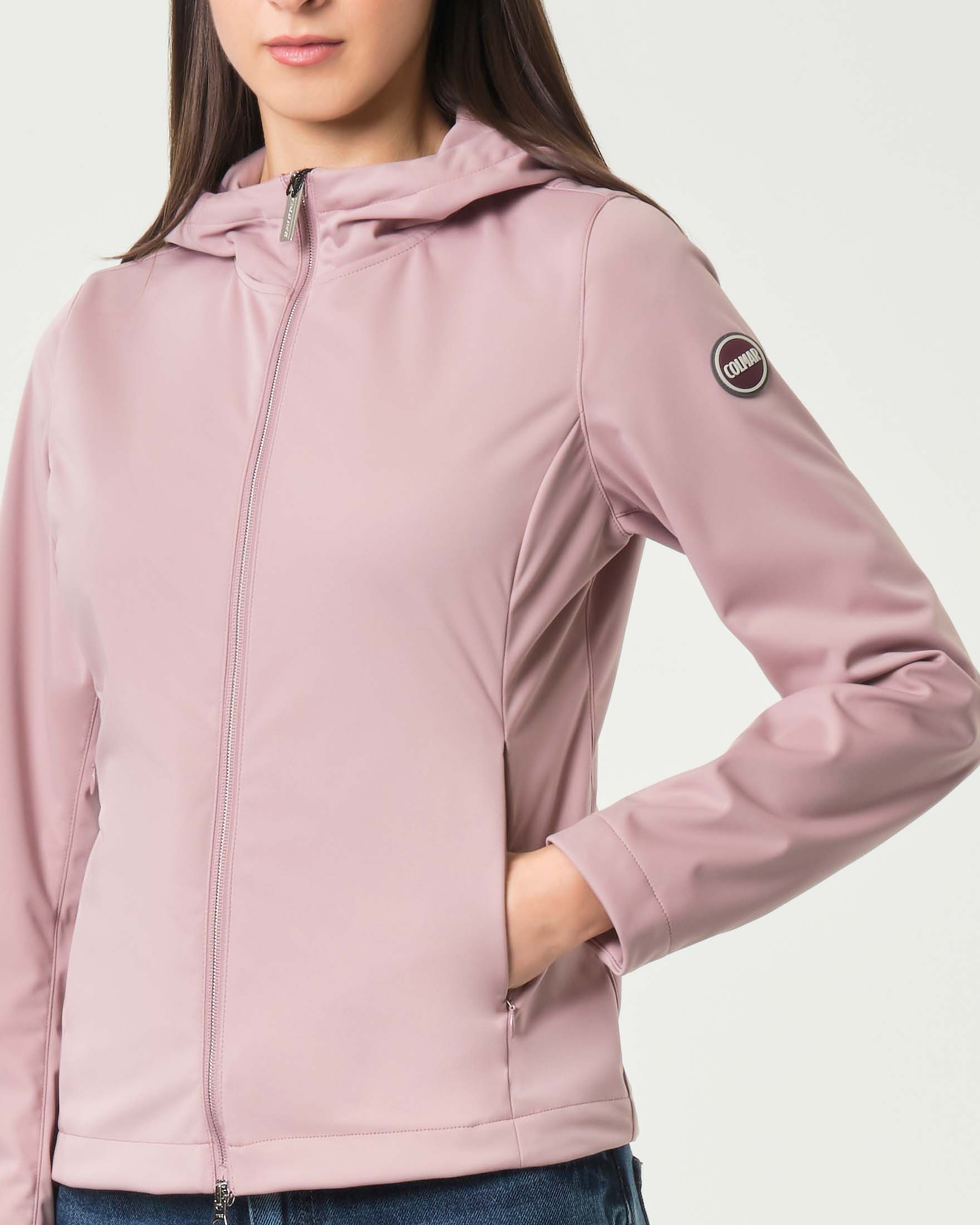 Giubbino Colmar Originals rosa vestibilità regular in softshell impermeabile con cappuccio fisso image