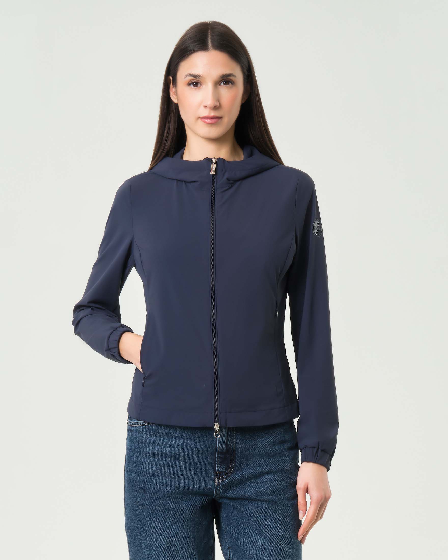 Giacca blu Colmar Originals in tessuto tecnico stretch con cappuccio